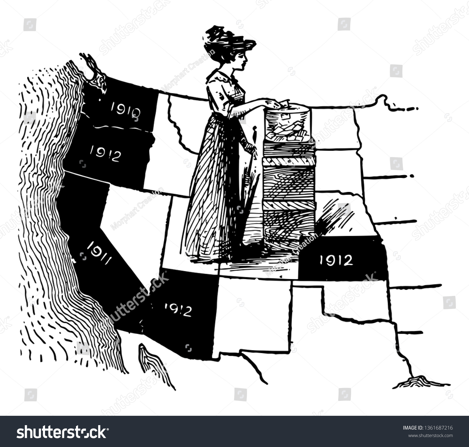 States Western Half Us Labeled Map Stock Vector (Royalty Free