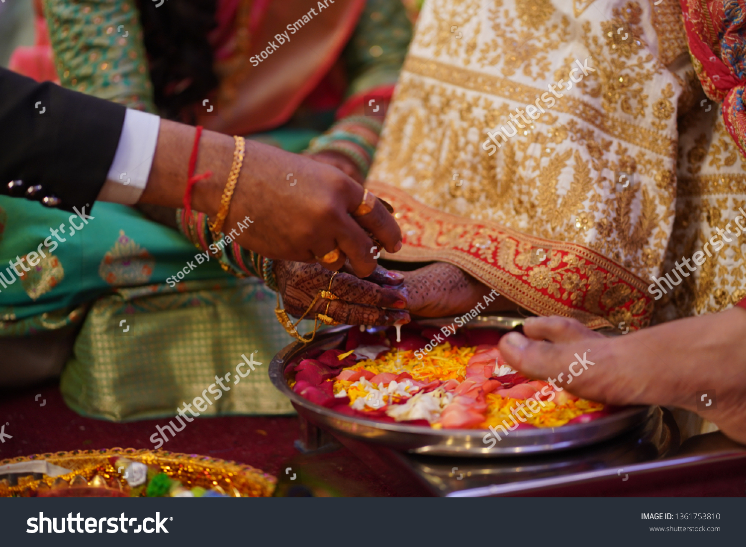 Traditional Hindu Wedding Rituals According Indian Stock Photo ...