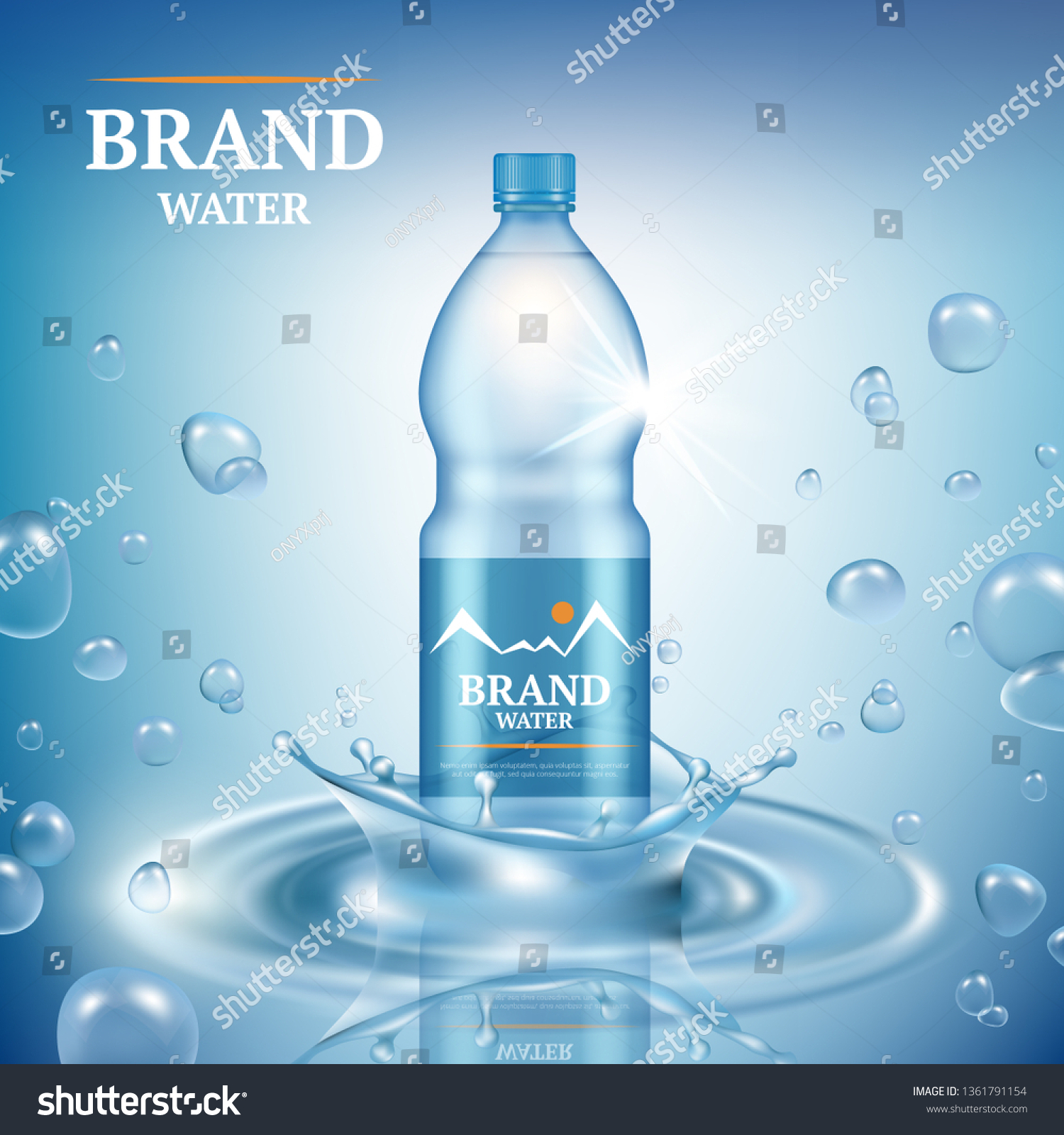 Aqua Advertizing Natural Mineral Liquid Water Stock Vector (royalty 