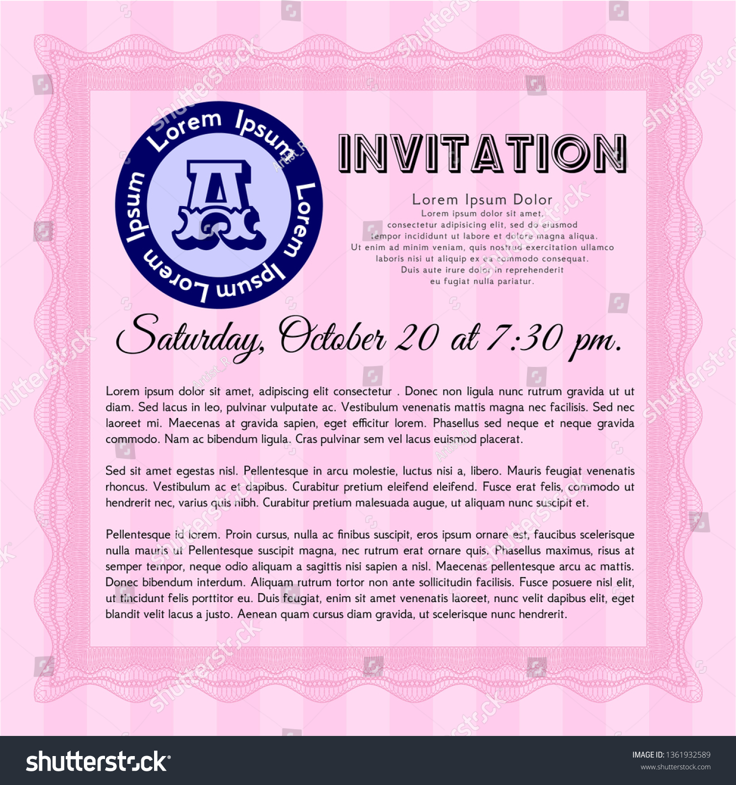 pink-retro-invitation-easy-print-money-stock-vector-royalty-free