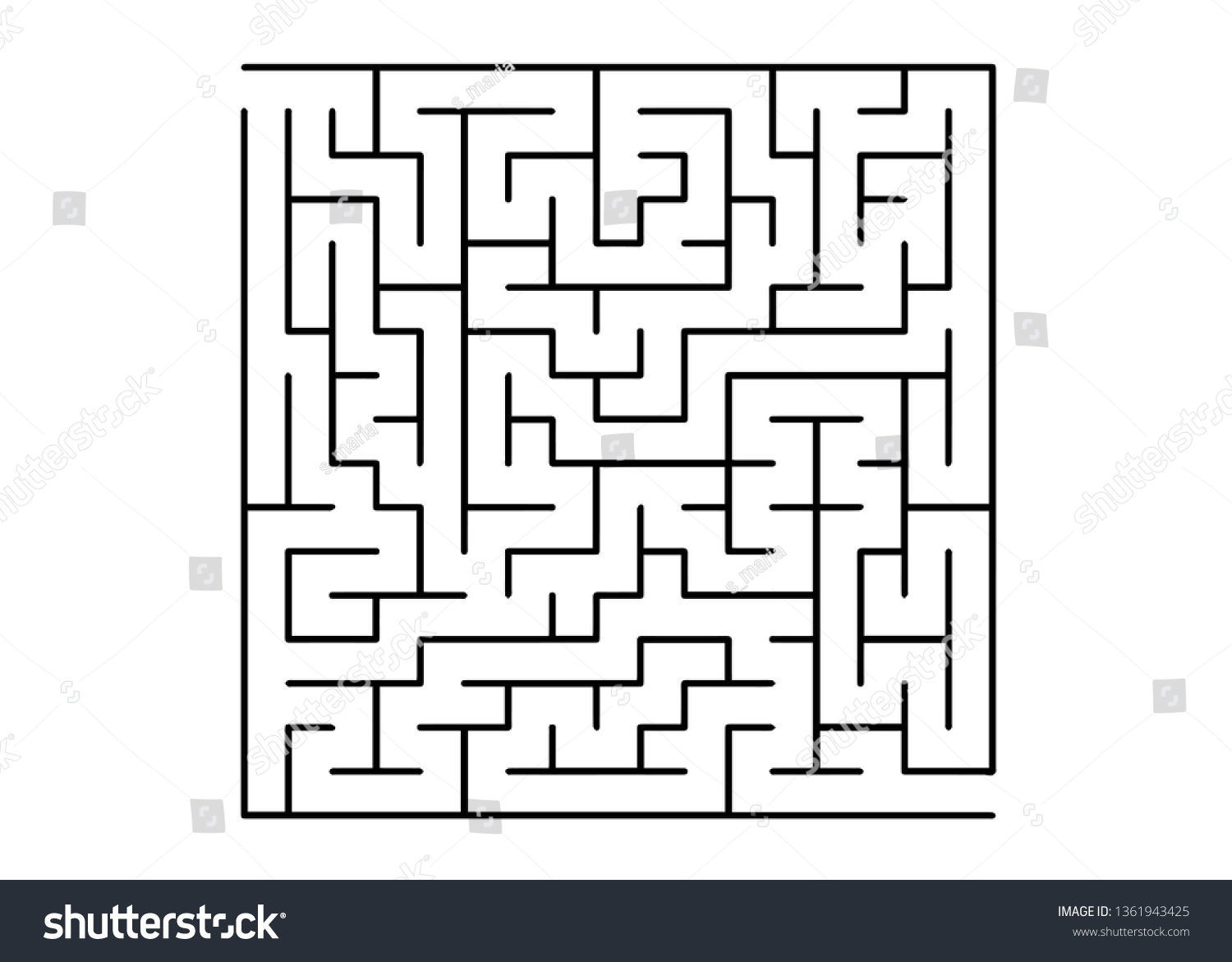 White Vector Background Black Maze Maze Stock Vector (Royalty Free ...