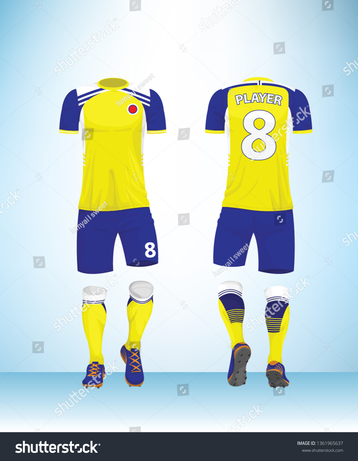 Soccer Jersey Football Tshirt Mock Front Stock Vector (Royalty Free ...