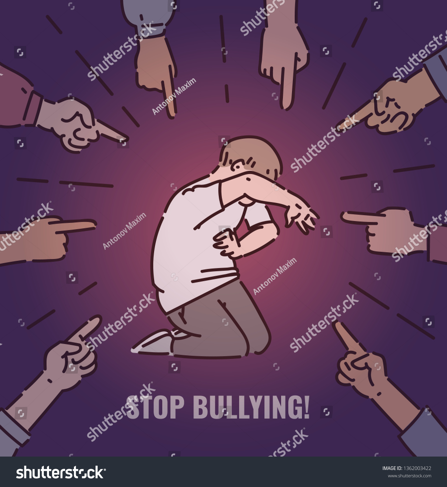 Stop Bullying Concept Posters Banners Group Stock Vector (Royalty Free ...