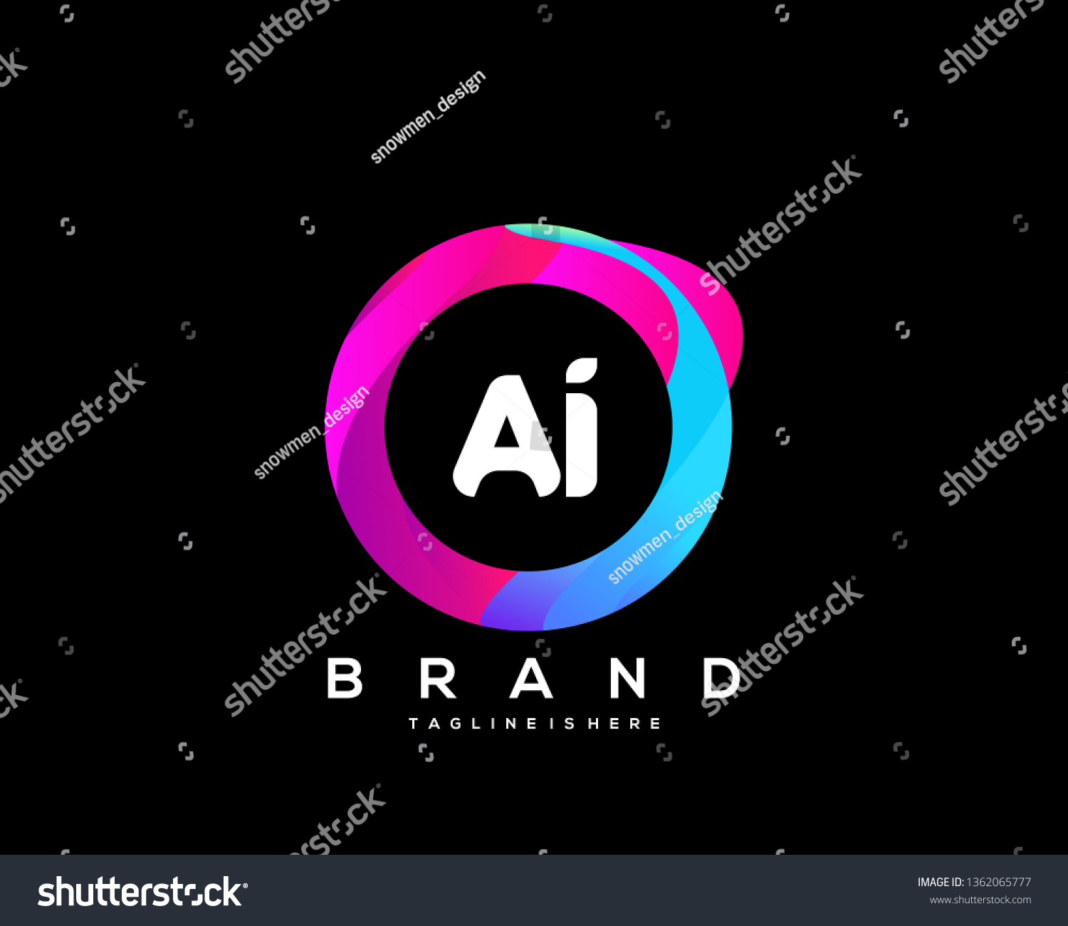 Initial Letter Ai Logo Colorful Circle Stock Vector (Royalty Free ...