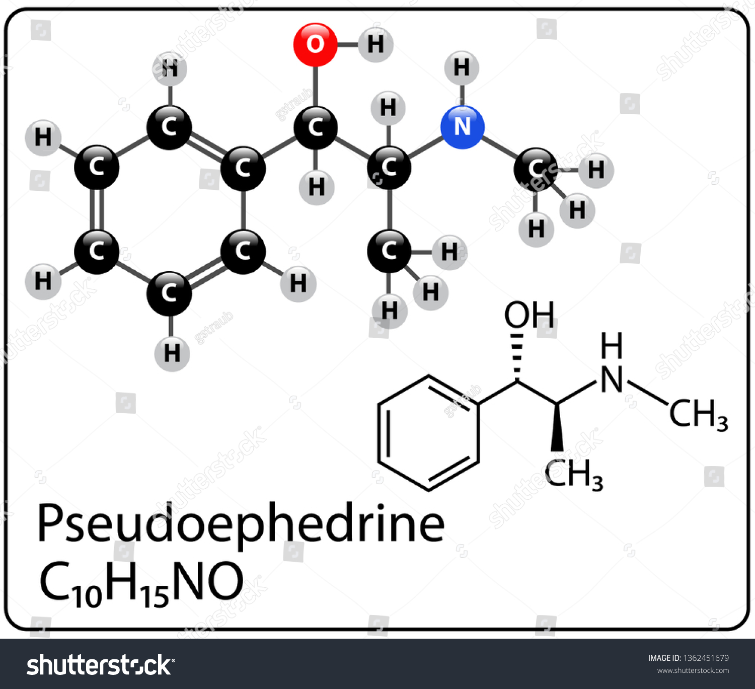 Pseudoephedrine Molecule Structure Stock Vector (Royalty Free ...