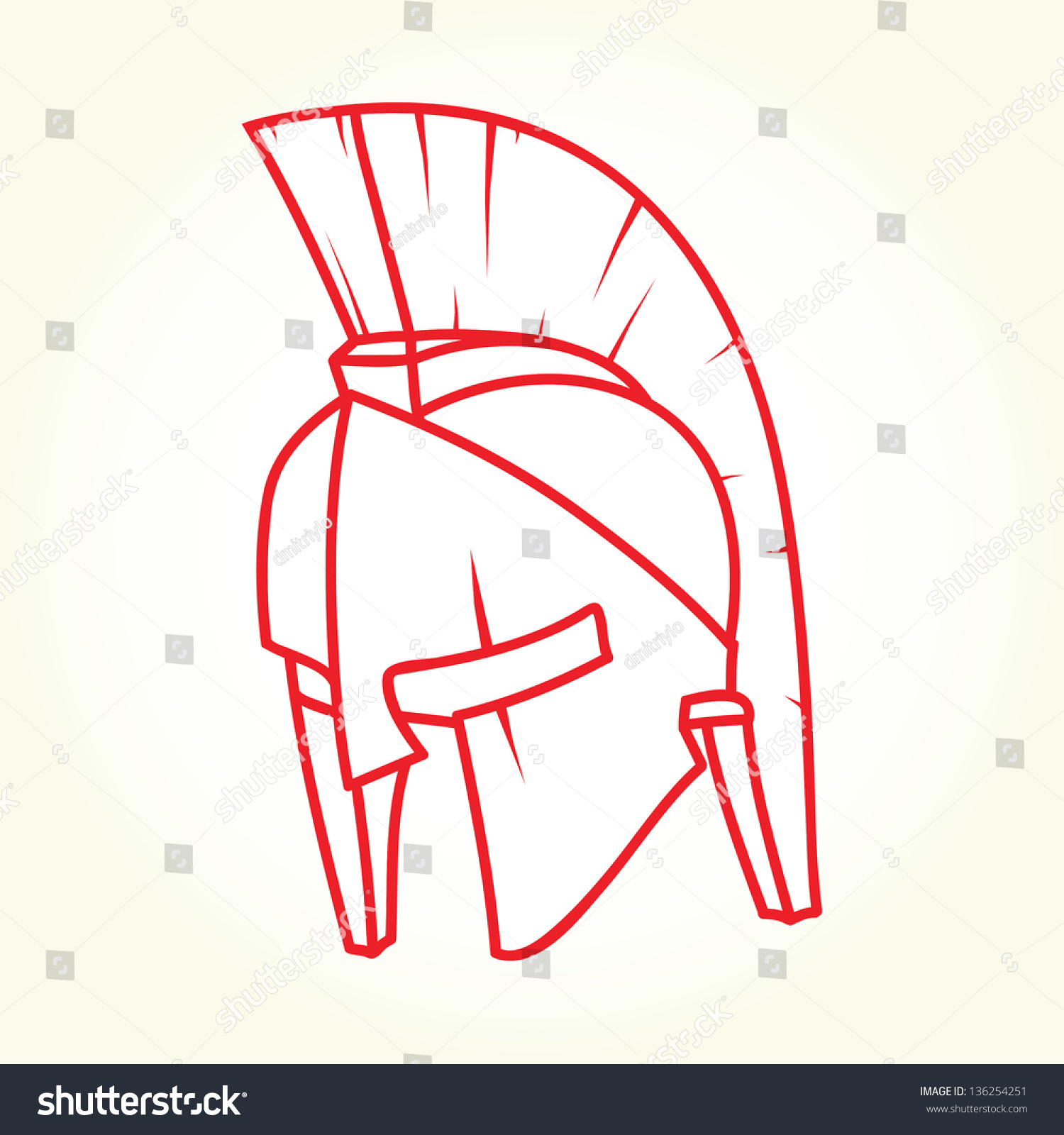 Шлем спартанца карандашом