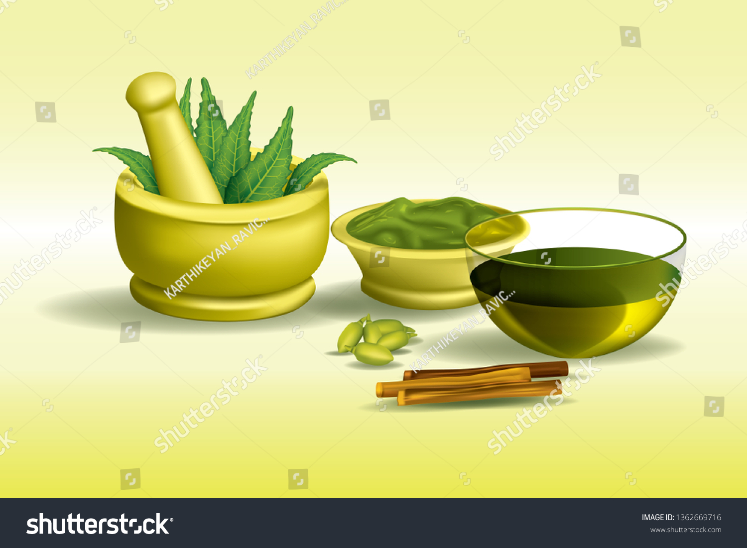 Herbal Neem Ayurvedic Concept Vector Illustration Stock Vector (Royalty ...