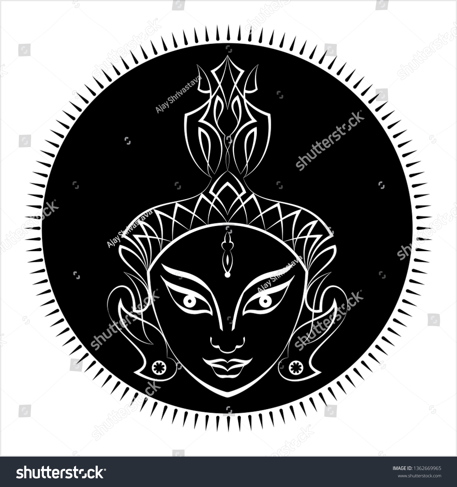 Durga Goddess Power Divine Mother Universe Stock Vector Royalty Free 1362669965 Shutterstock