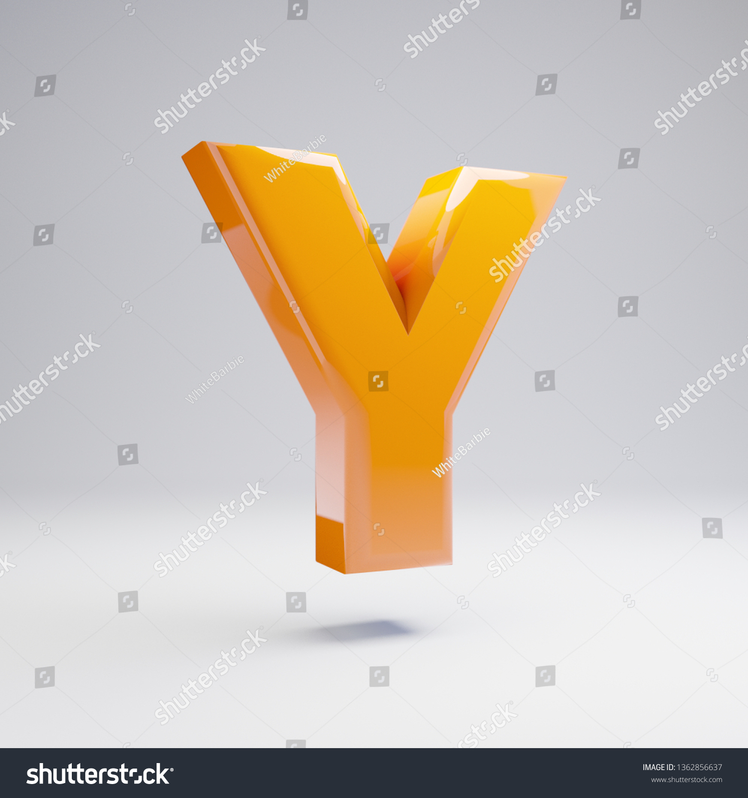 Volumetric Glossy Hot Orange Uppercase Letter Stock Illustration ...