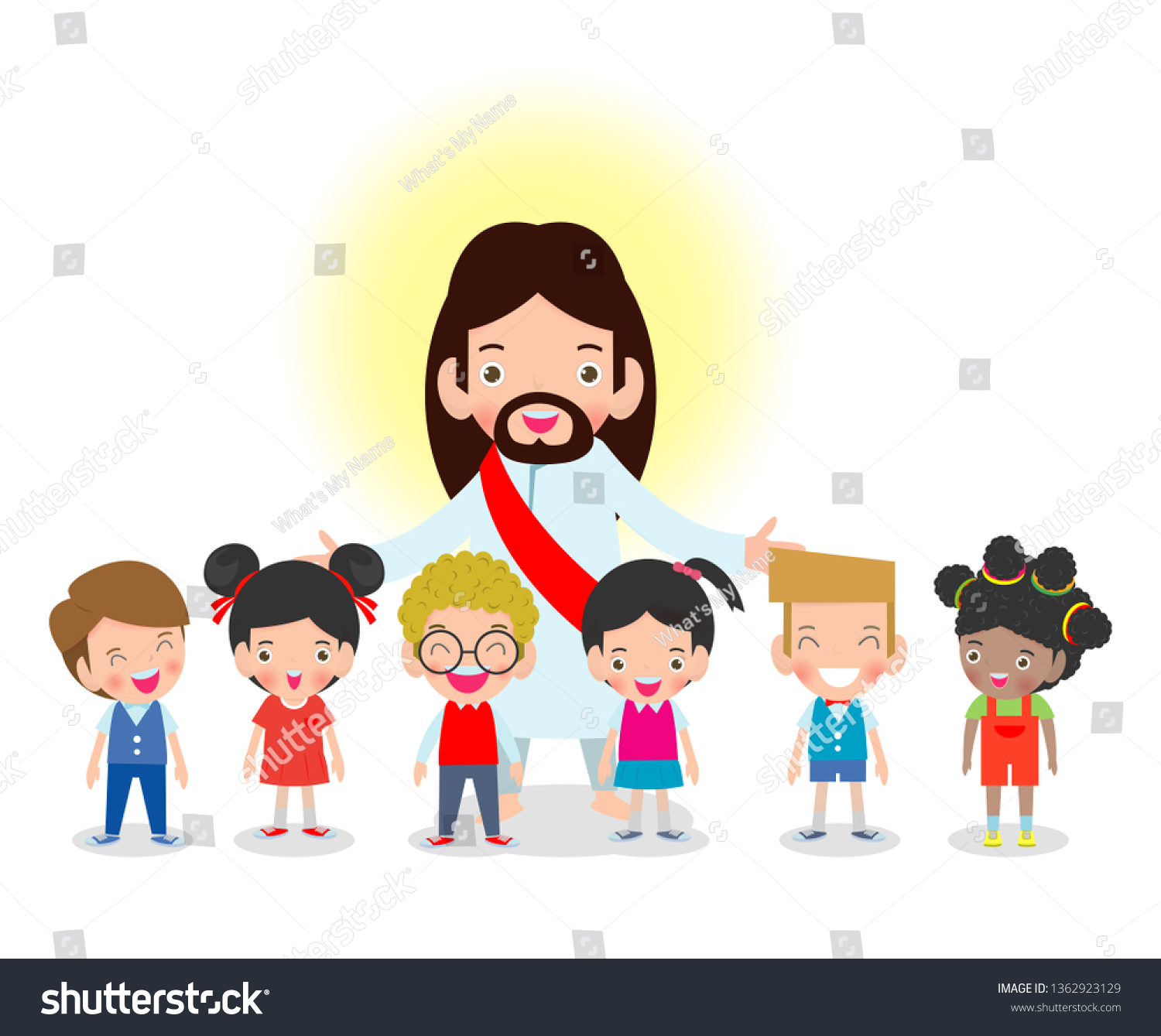 Jesus Christ Kids Children Jesus Christ Stock Vector (Royalty Free ...