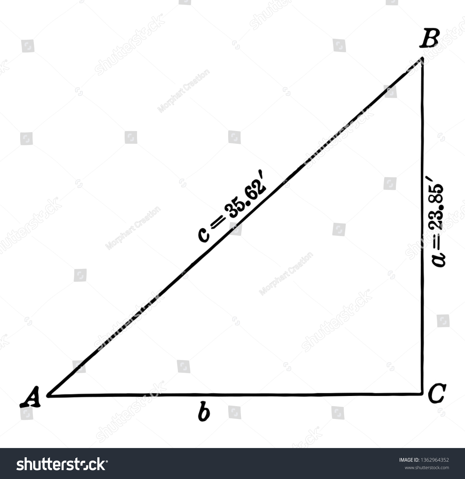 Image Shows Right Triangle Abc That Stock Vector Royalty Free 1362964352 Shutterstock 7699