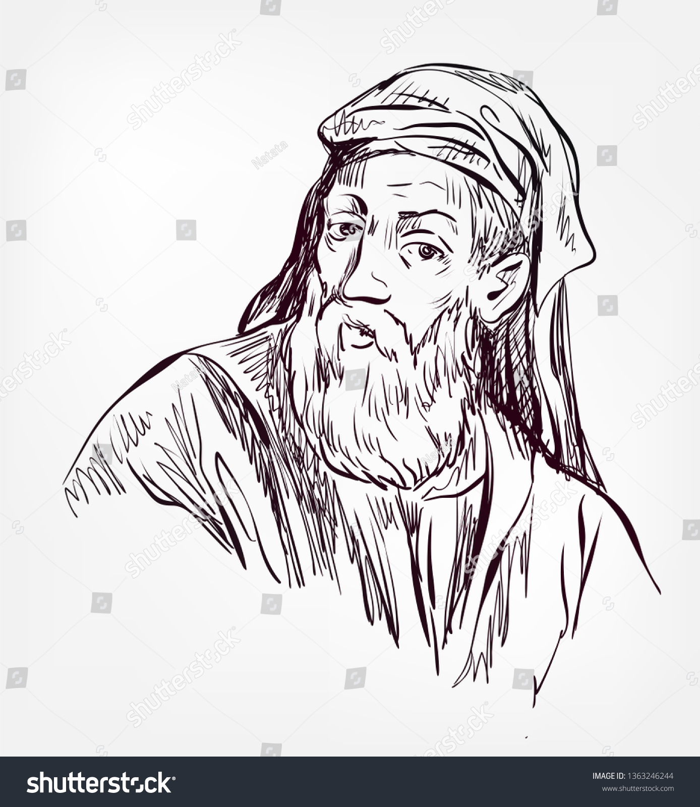 Empedocles Vector Sketch Portrait Stock Vector (Royalty Free ...