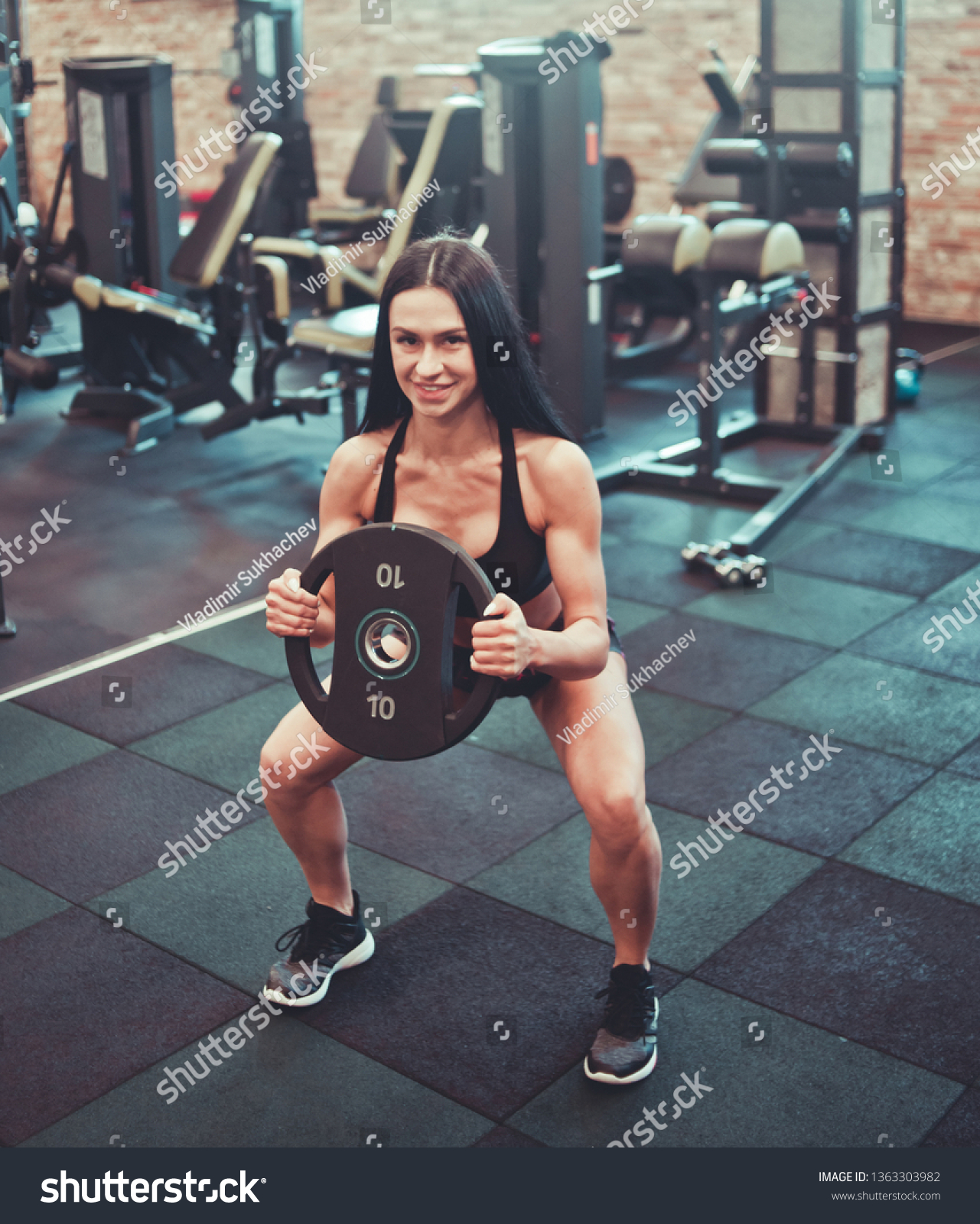 Sexy Fitness Model Doing Squat Exercise Stock Photo Shutterstock