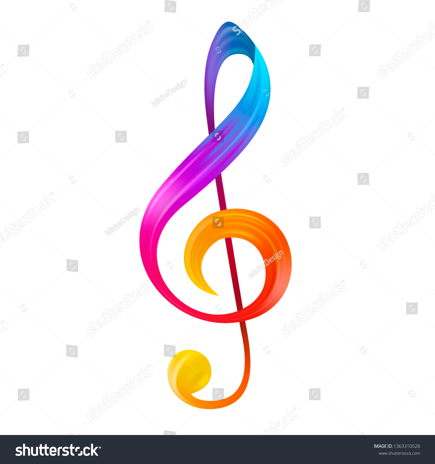 Rainbow Treble Clef Musical Note Colorful Stock Vector (Royalty Free ...