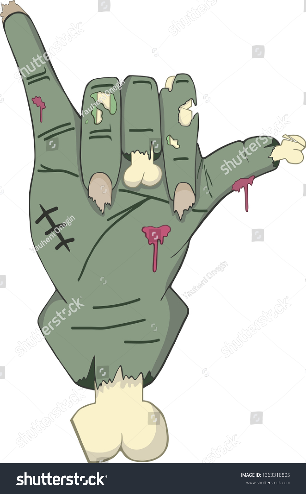 Symbol Call Me Style Zombie Hands Stock Vector (Royalty Free ...