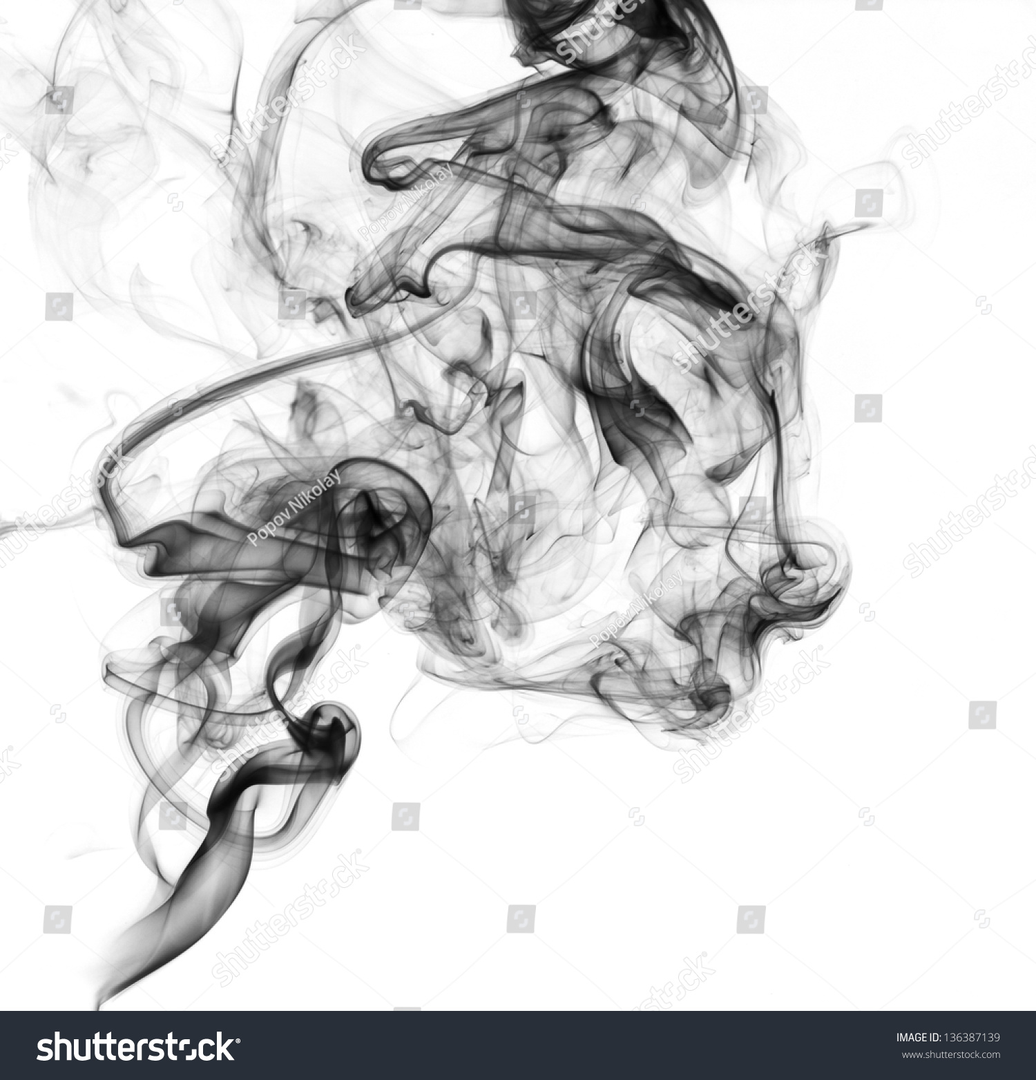 Black Smoke On White Background Stock Photo 136387139 | Shutterstock