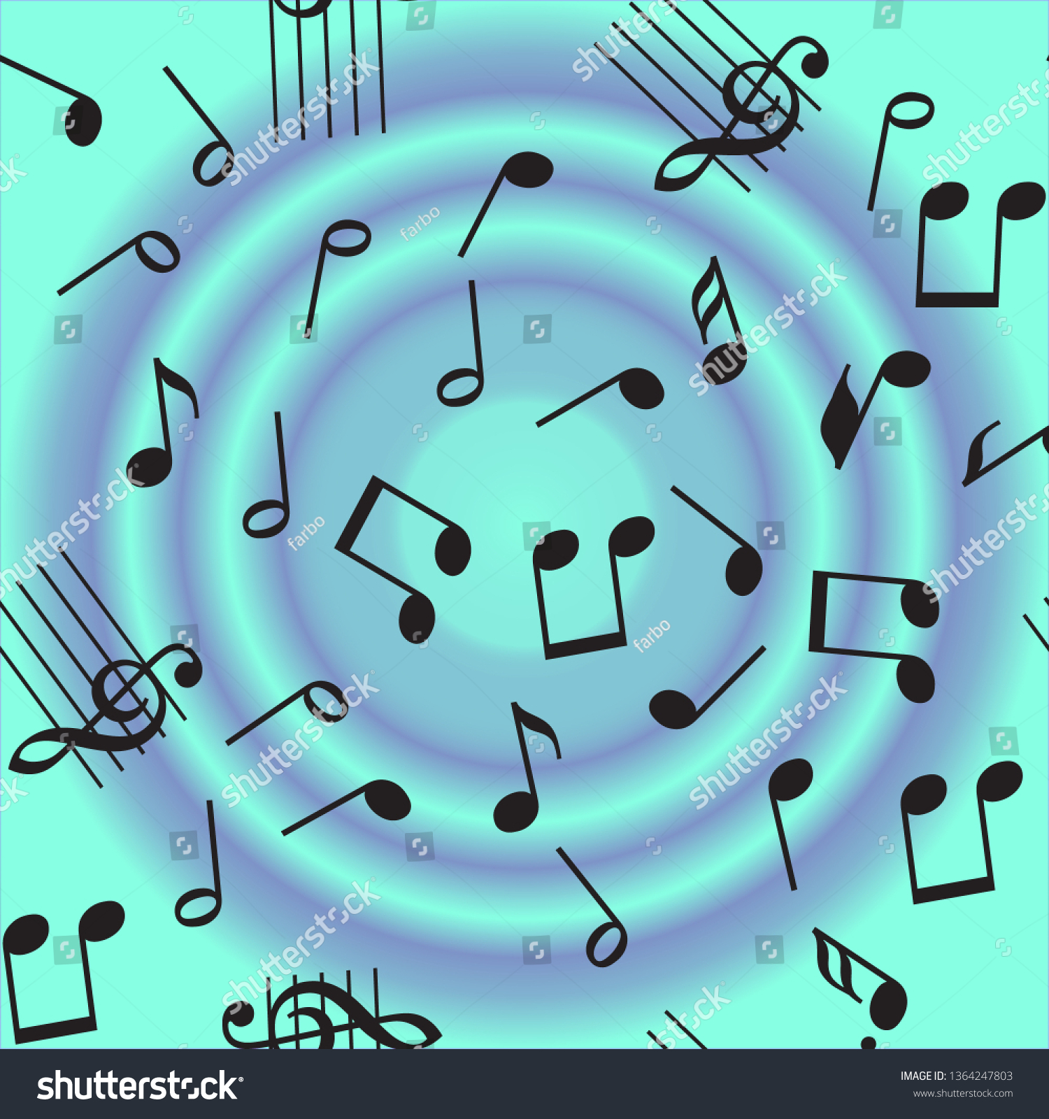 Seamless Vector Music Notes Symbols Design Stock Vector (Royalty Free