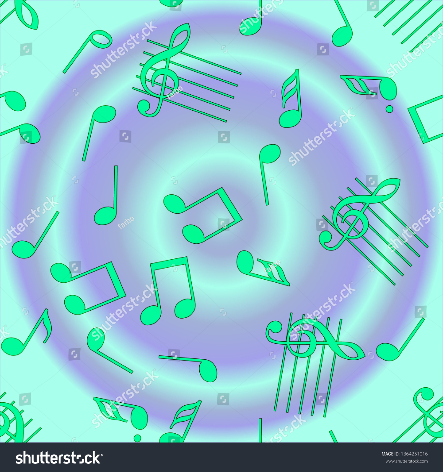 Seamless Vector Music Notes Symbols Design Stock Vector (Royalty Free