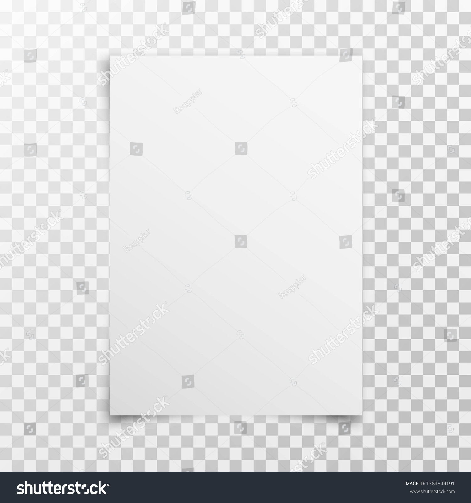 White Realistic Blank Paper Page With Shadow Isolated On Transparent