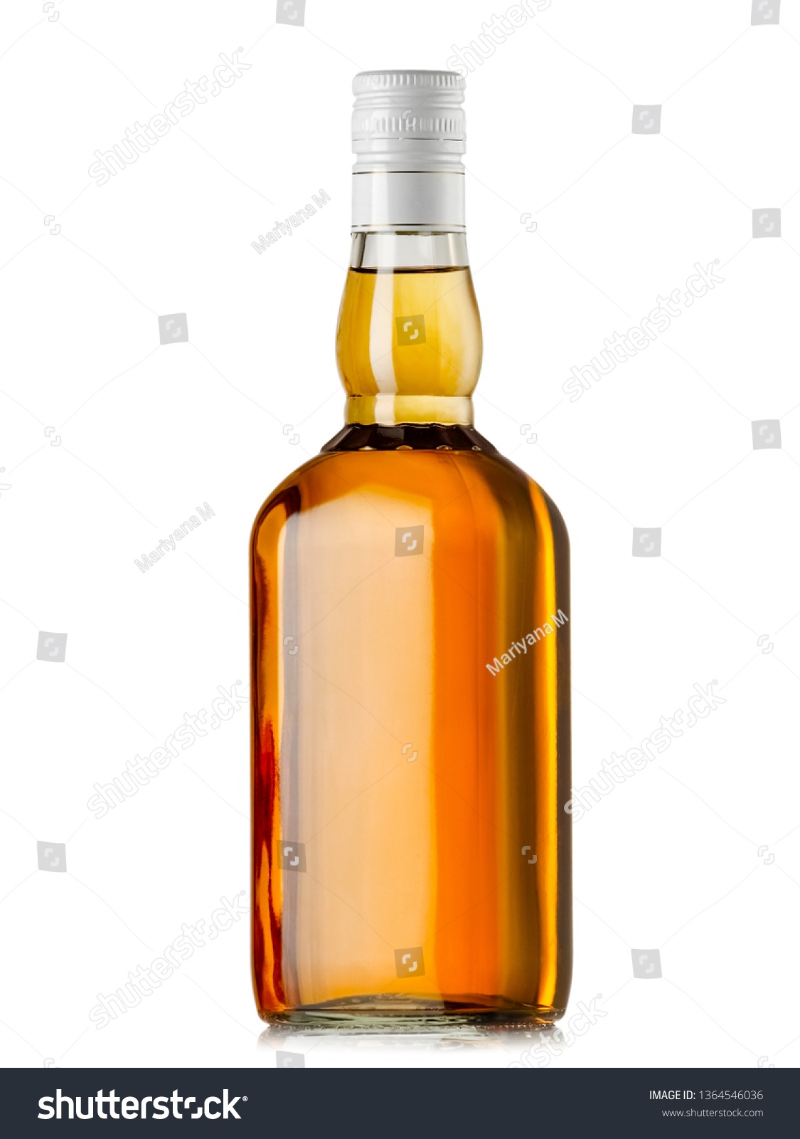 Full Whiskey Bottle White Cap Stock Photo 1364546036 | Shutterstock