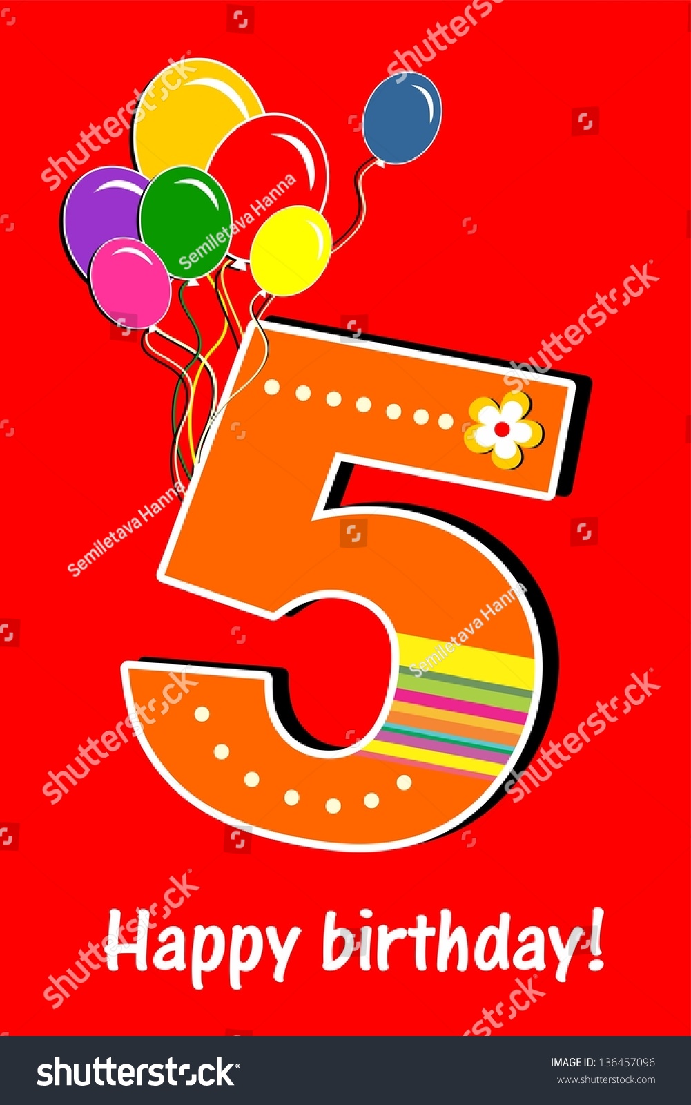 Happy Birthday Card Celebration Background Number Stock Illustration ...