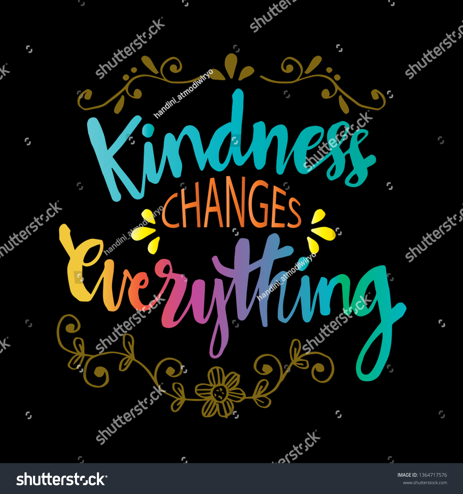 Kindness Changes Everything Inspirational Quote Stock Vector (Royalty ...