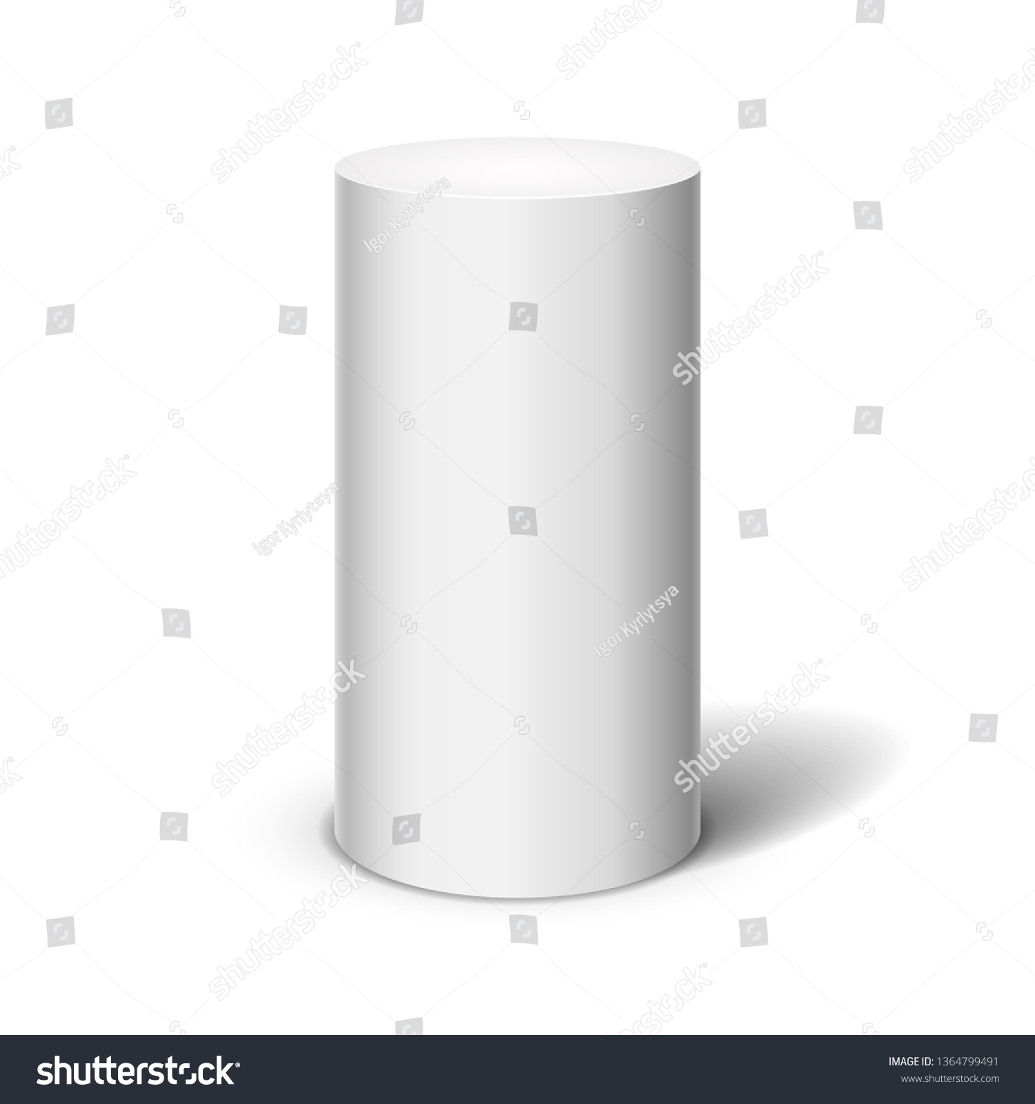 White Cylinder On Light Background Vector Stock Vector (Royalty Free ...