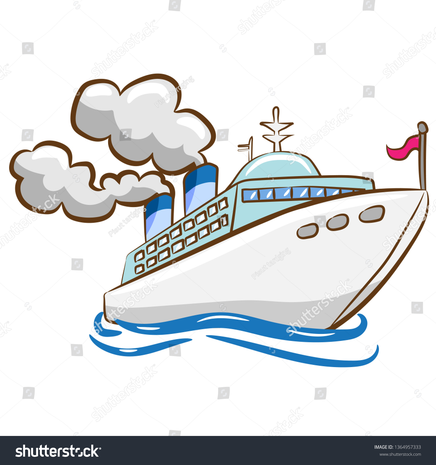 Cruise Ship Vector Stock Vector (Royalty Free) 1364957333 | Shutterstock