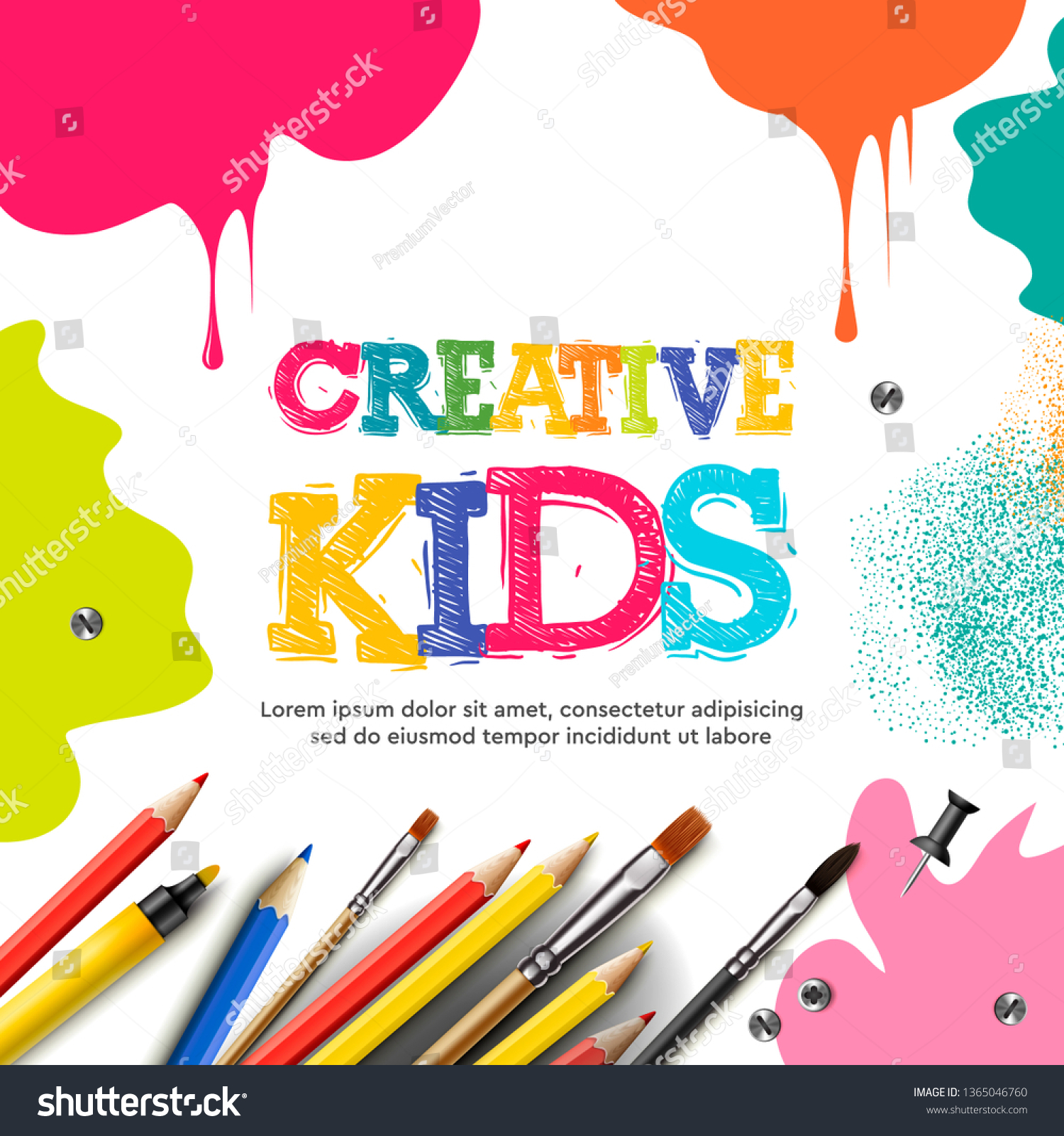 Kids Art Craft Education Creativity Class Stock Vector (Royalty Free ...