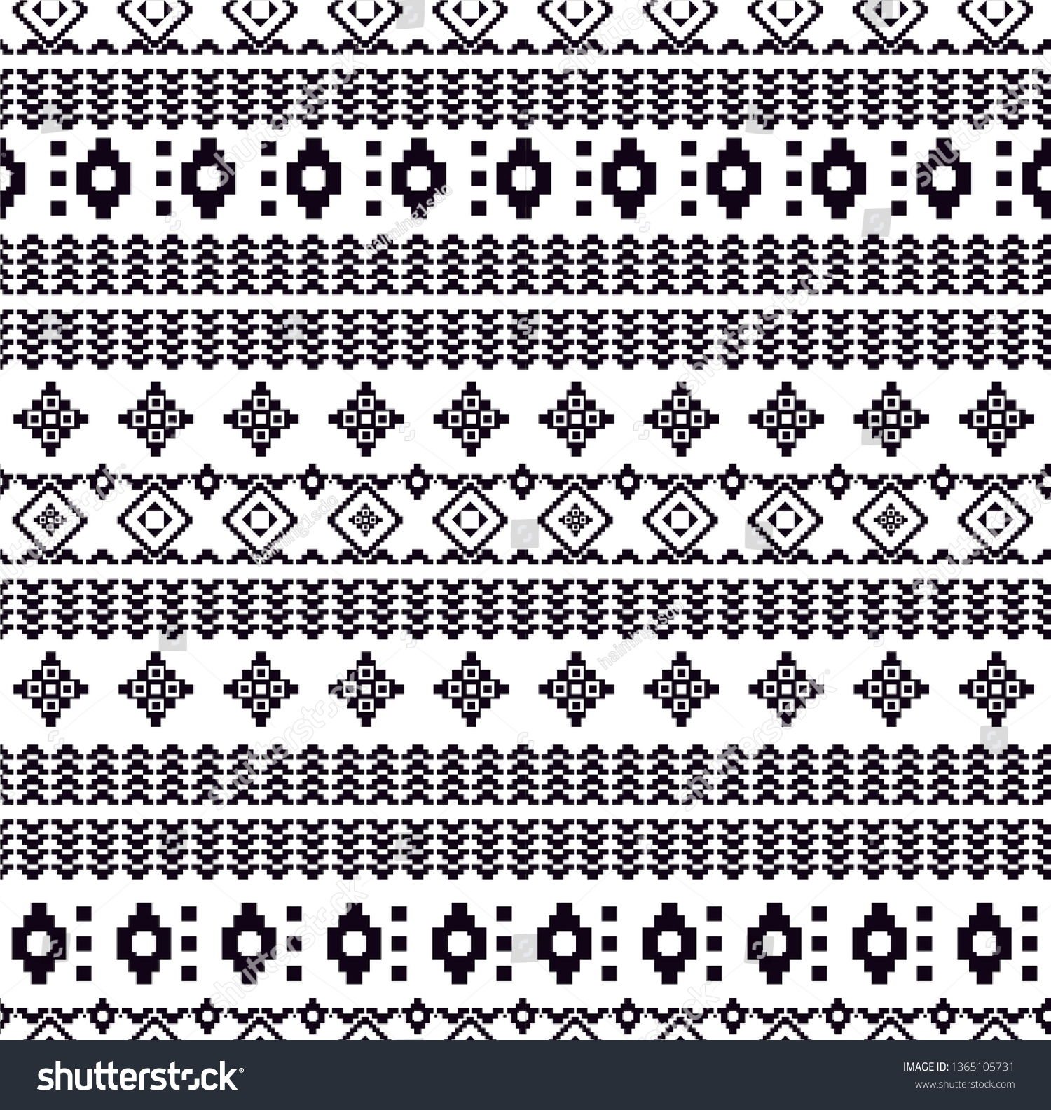 Tribal Black White Geometric Vector Stock Vector (Royalty Free ...