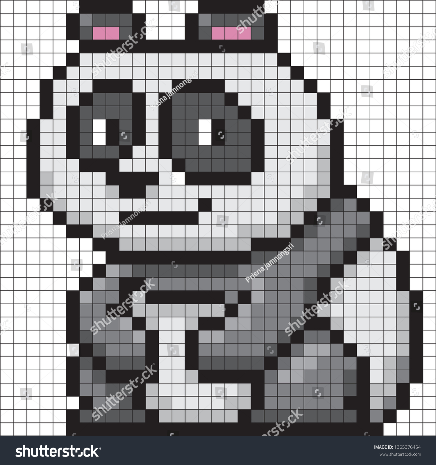 Панда рисунок пикселями
