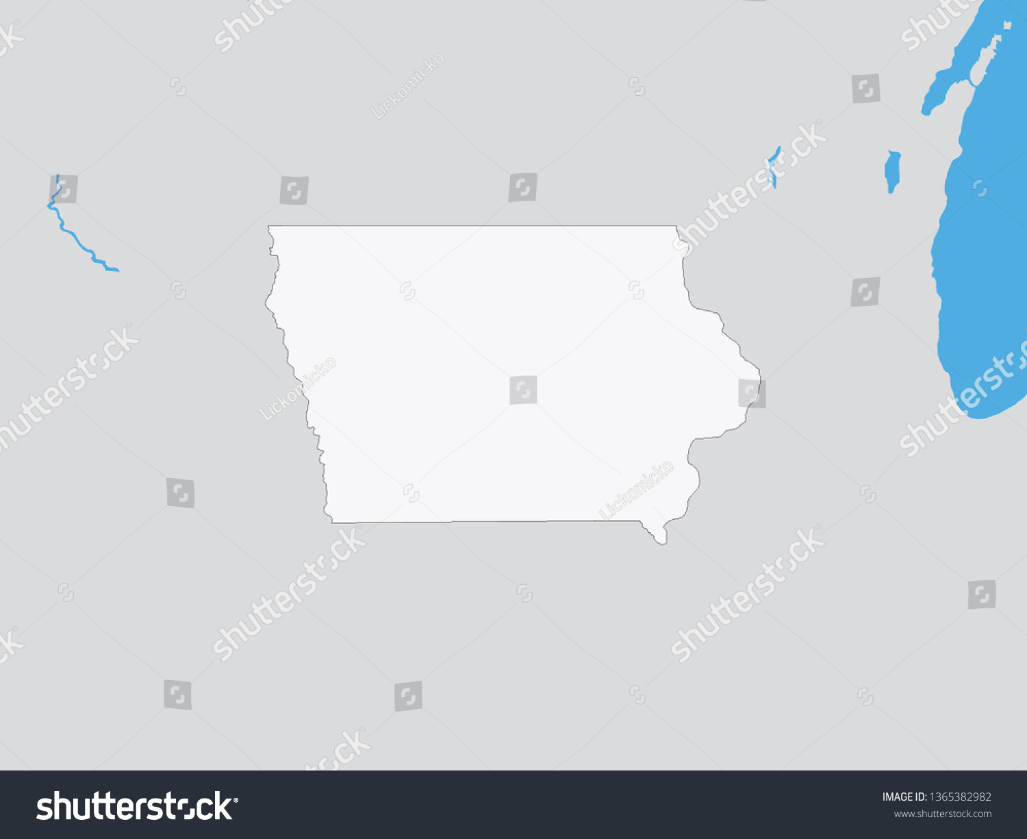 Vector Illustration Detailed Political Map Us Vector De Stock Libre Stock Vector Vector Illustration Of The Detailed Political Map Of The Us Federal State Of Iowa 1365382982