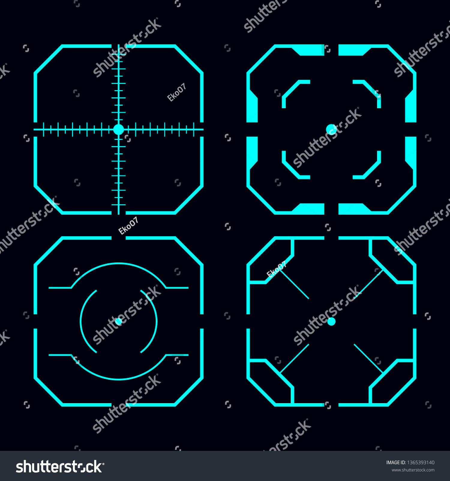 Futuristic Elements Scanning Cross Hairs Stock Vector (Royalty Free ...