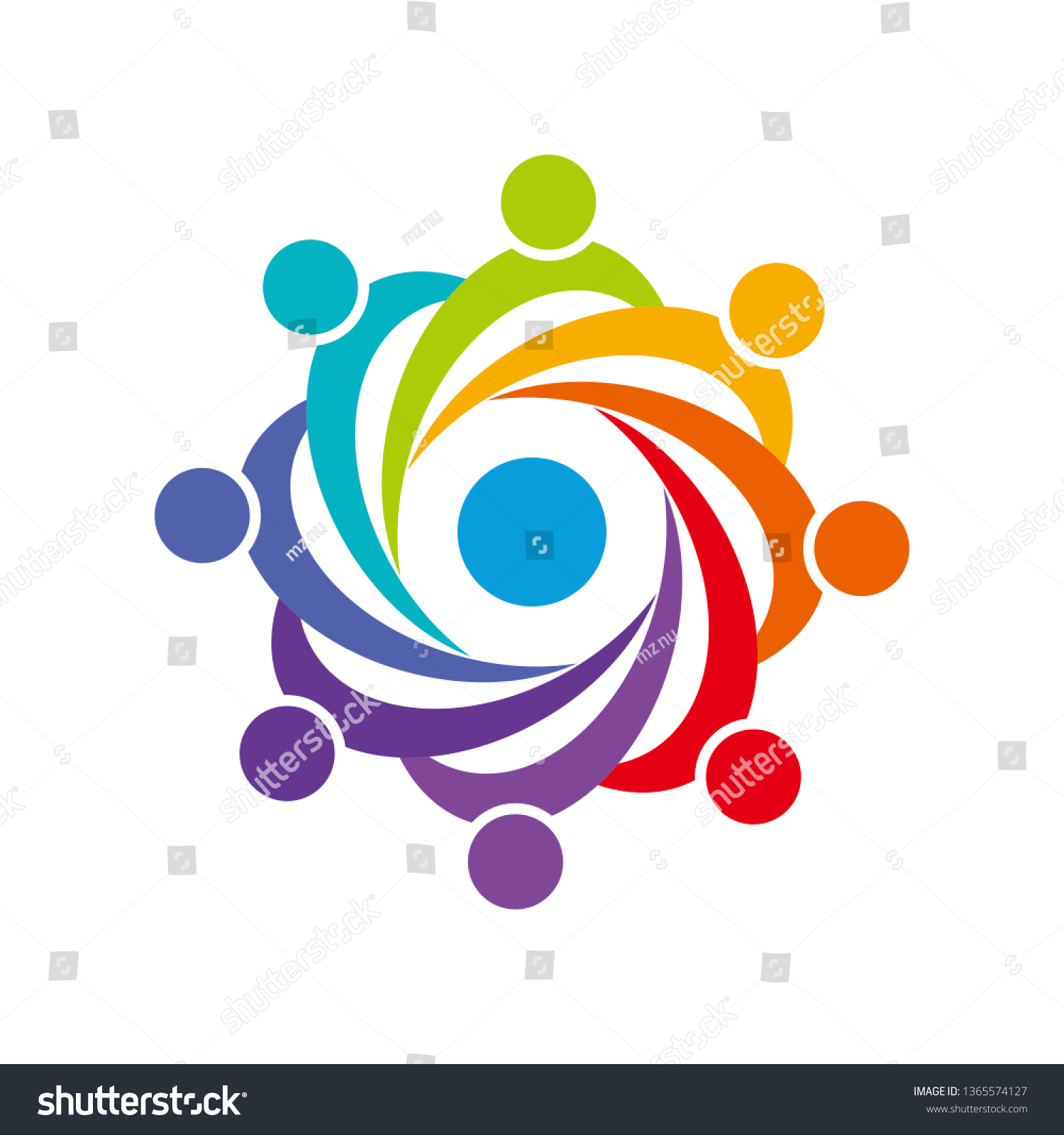 Colorful Abstract Happy People Circle Shape Stock Vector (Royalty Free ...