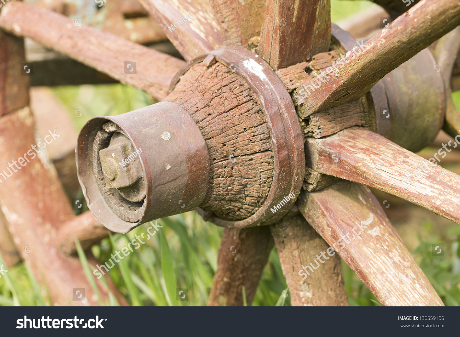 Old Wooden Wheel Spokes Stock Photo 136559156 | Shutterstock