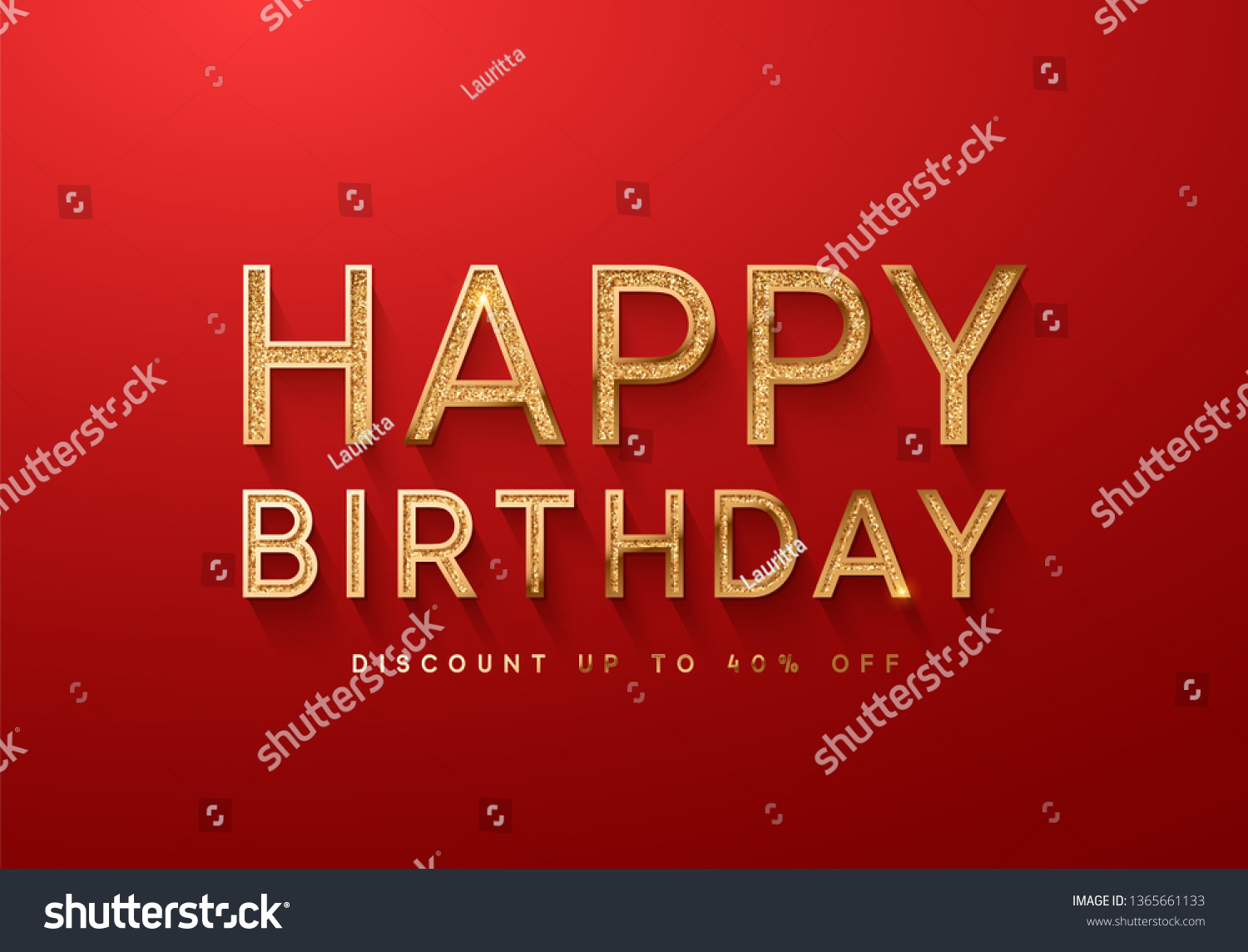 Happy Birthday Elegant Gold Lettering Font Stock Vector (Royalty Free ...