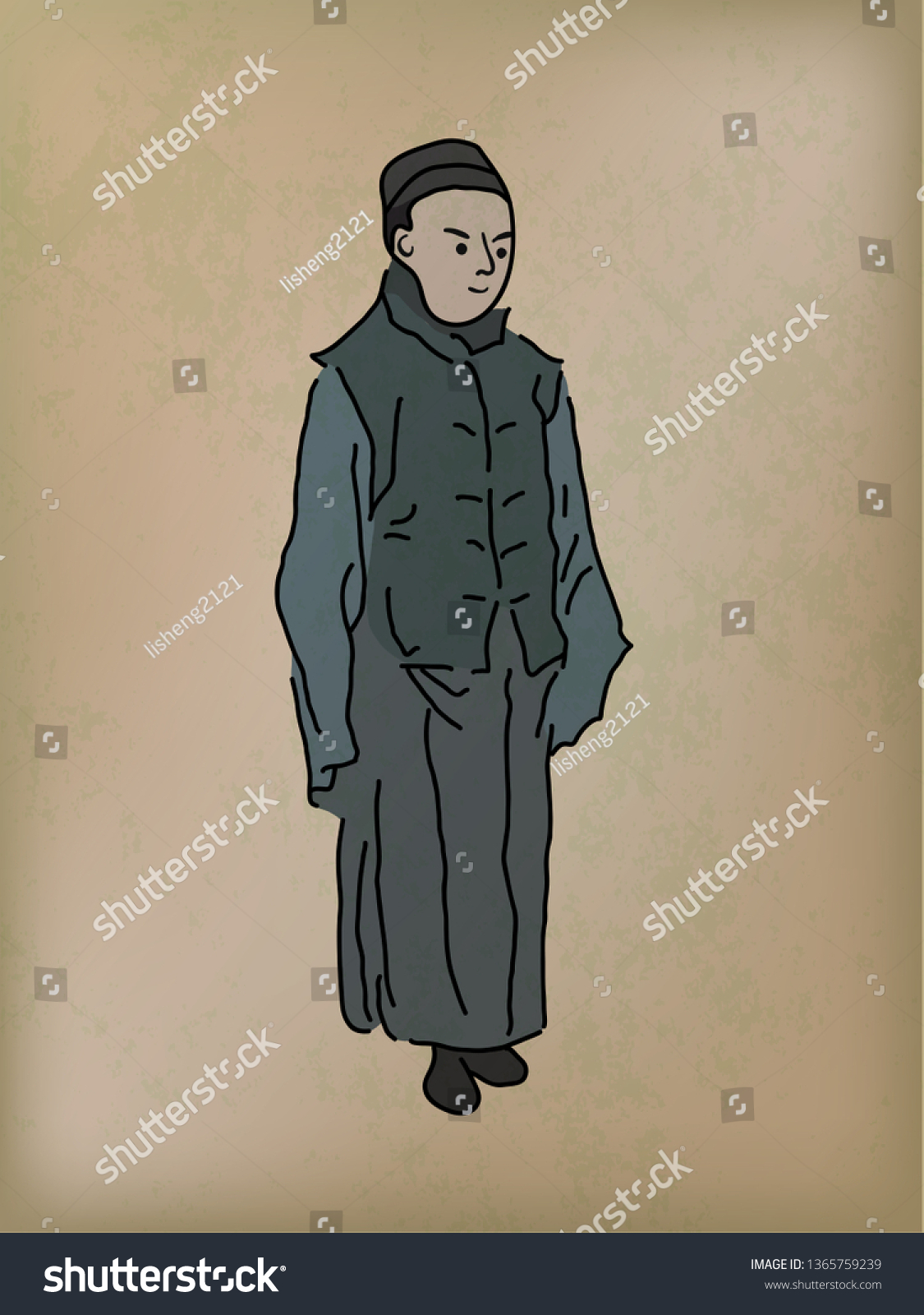 Ancient Chinese Gentleman Illustration Stock Vector (Royalty Free ...