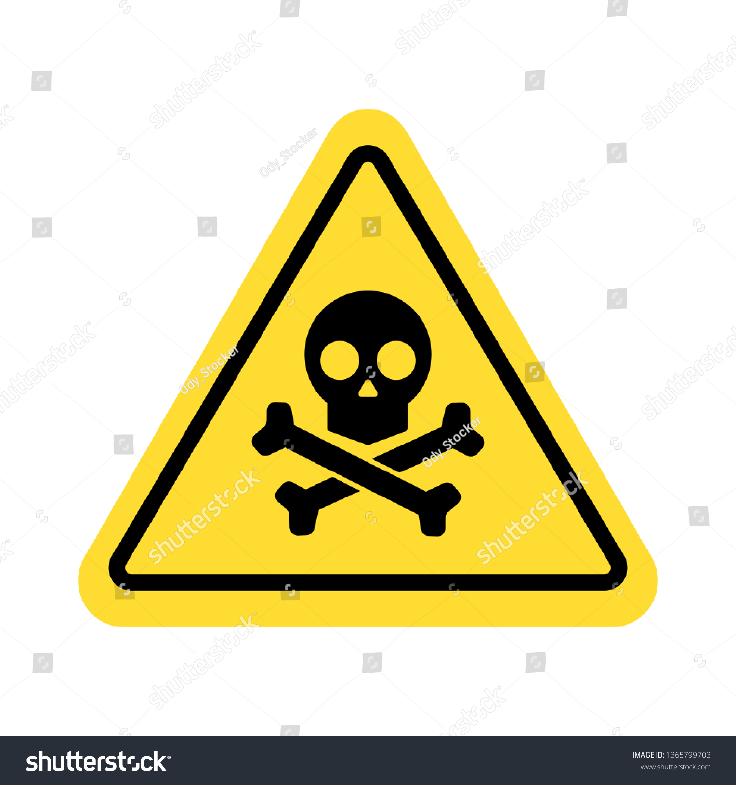 Warning Sign Skull Symbol Stock Vector (Royalty Free) 1365799703 ...