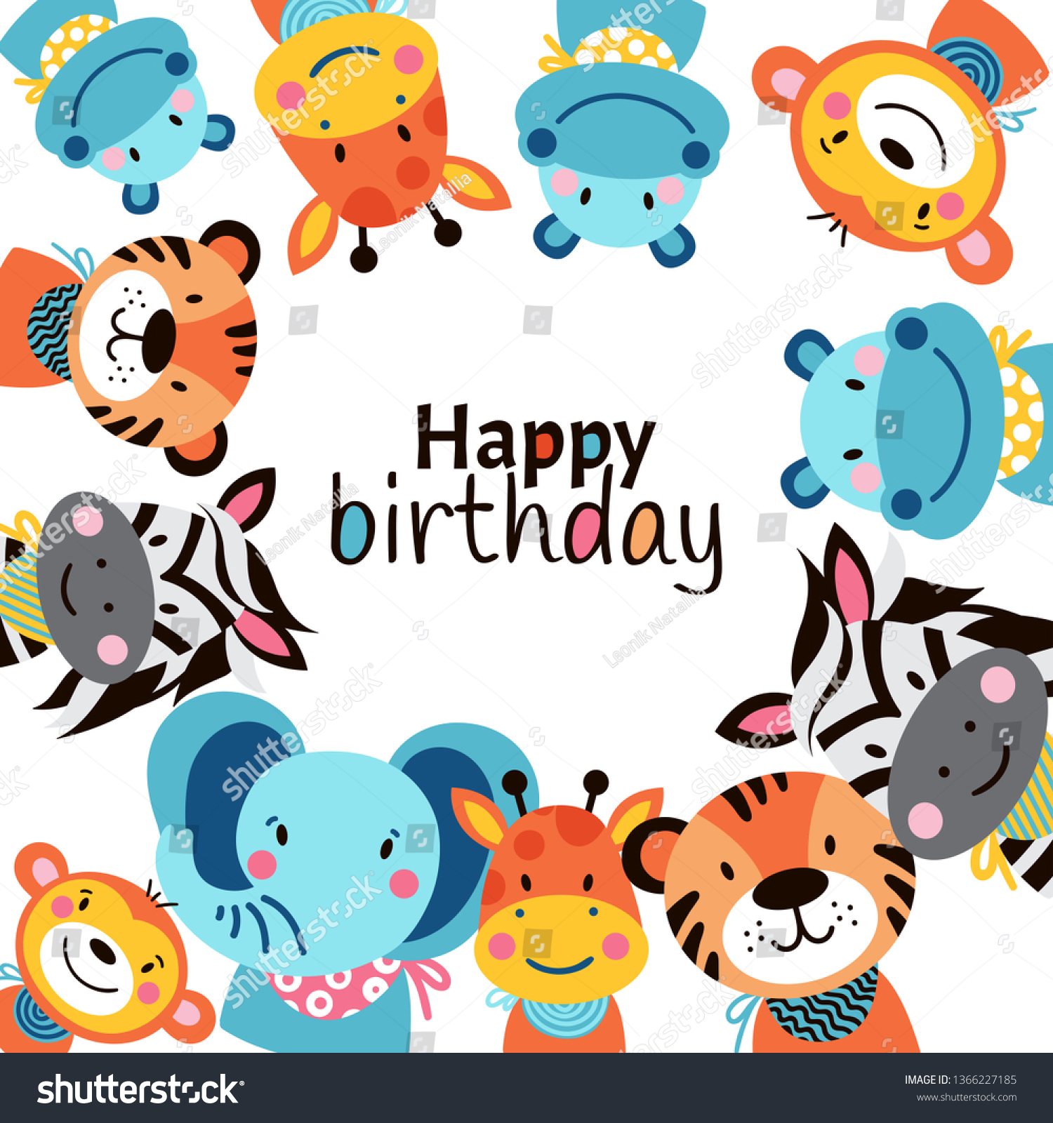 Happy Birthday Vector Design Greeting Cards Stock Vector (Royalty Free ...