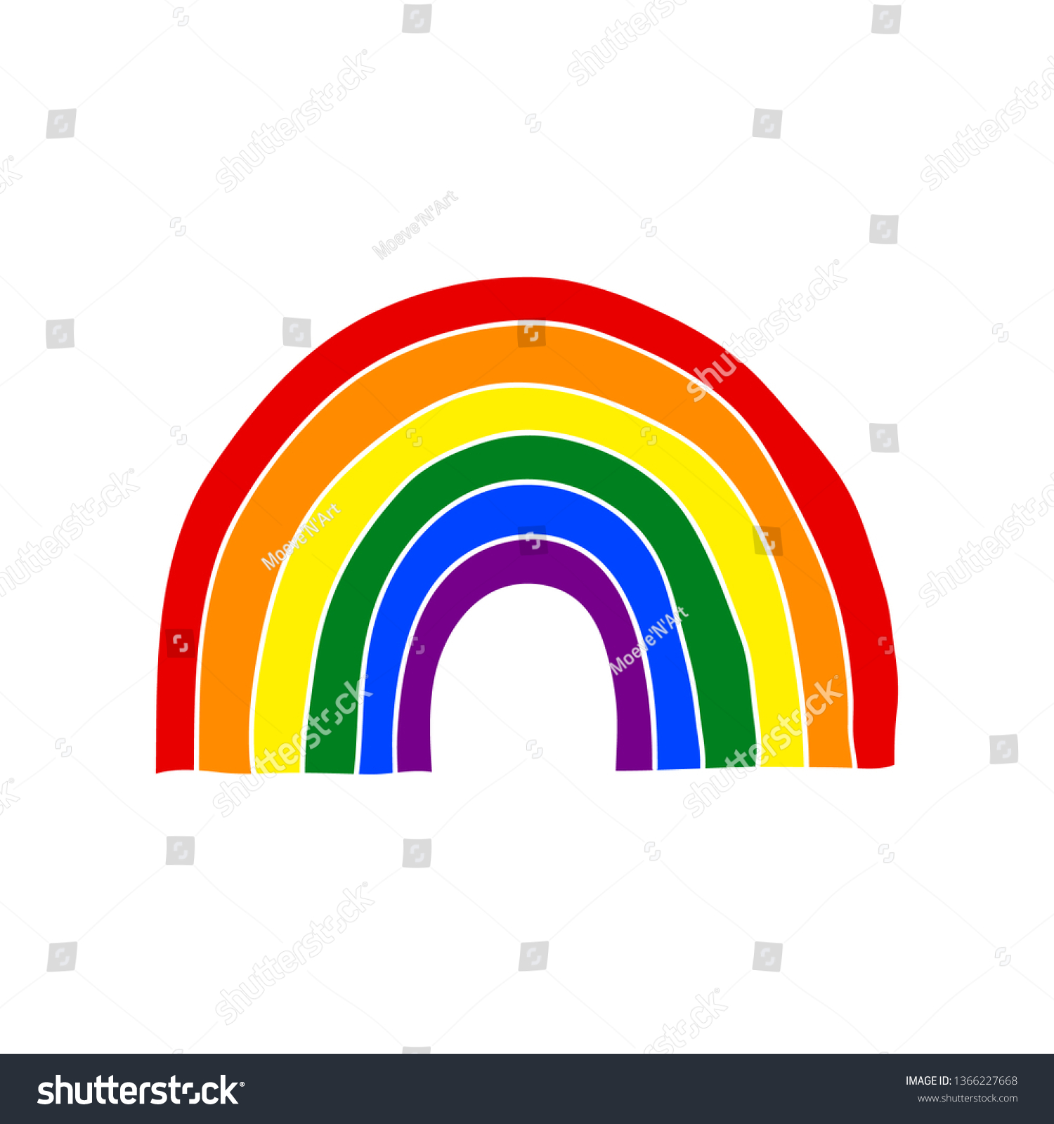 Rainbow Illustration Cute Rainbow Drawing Colors Stock Vector (Royalty ...