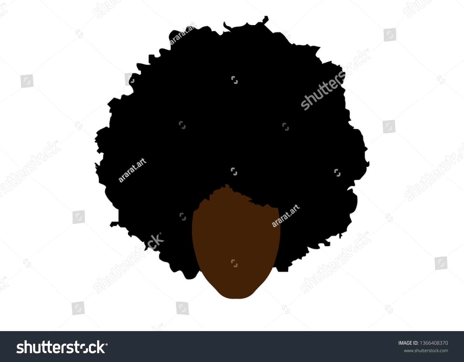 Curly Afro Hair Portrait African Woman Stock Vector (Royalty Free ...