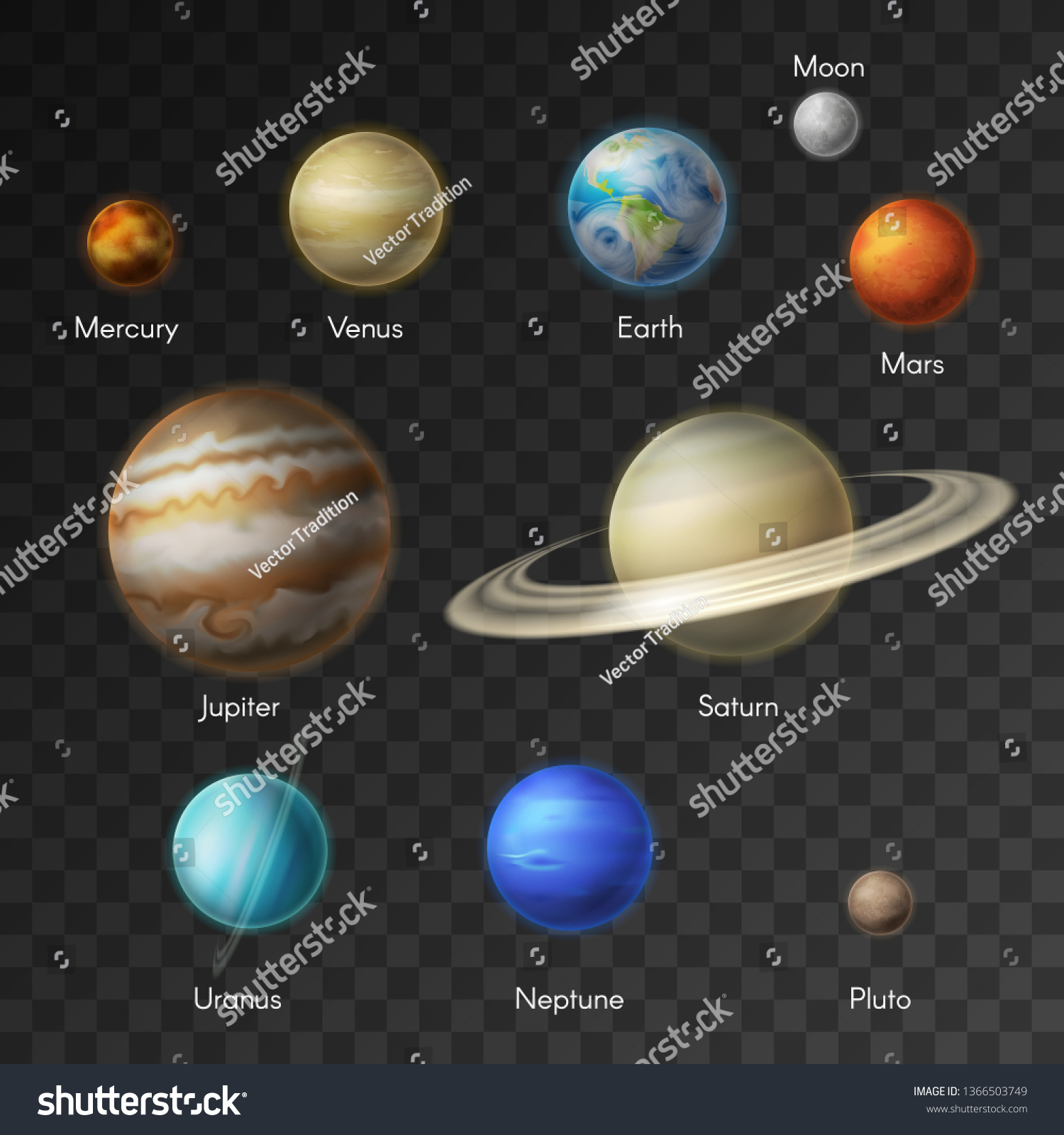 Planets Solar System Vector Isolated Icons Stock Vector (Royalty Free ...