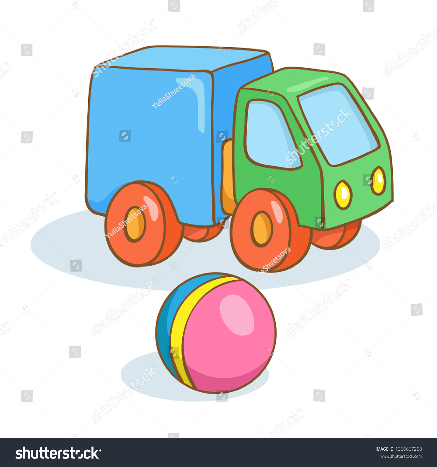 ball truck cartoon