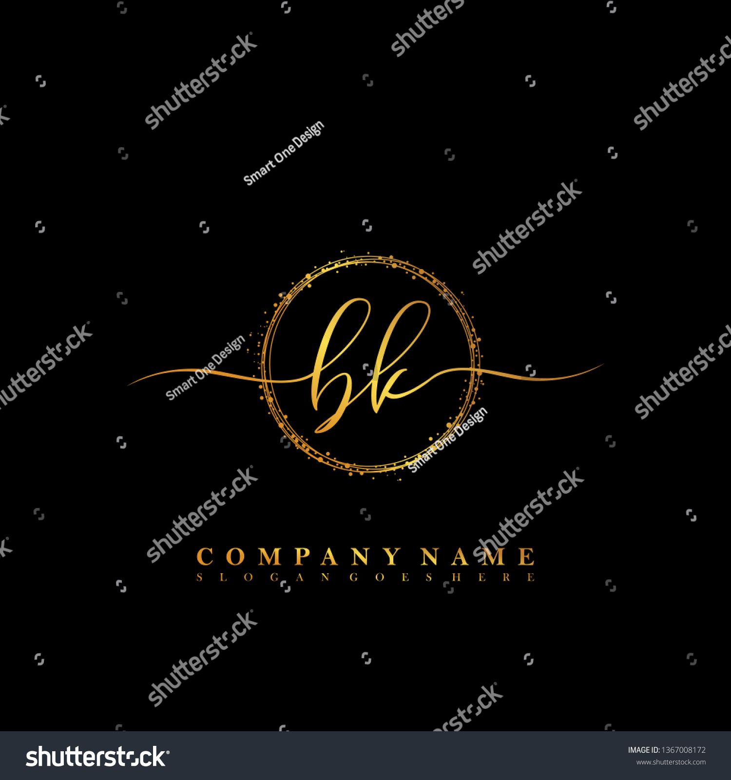 Bk Initial Luxury Handwriting Logo Vector Stock Vector (Royalty Free ...