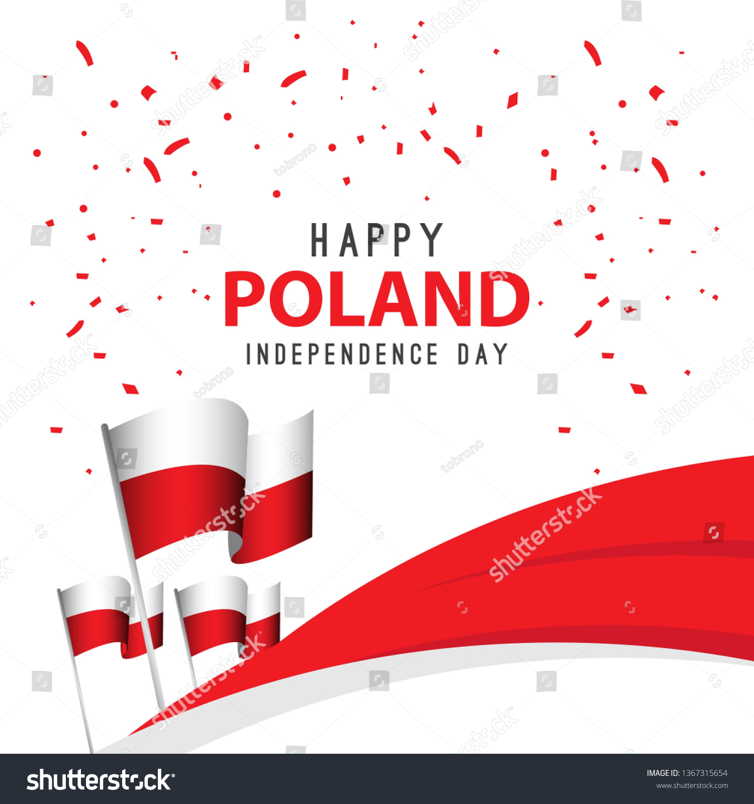 Happy Poland Independence Day Poster Vector Stock Vector (Royalty Free