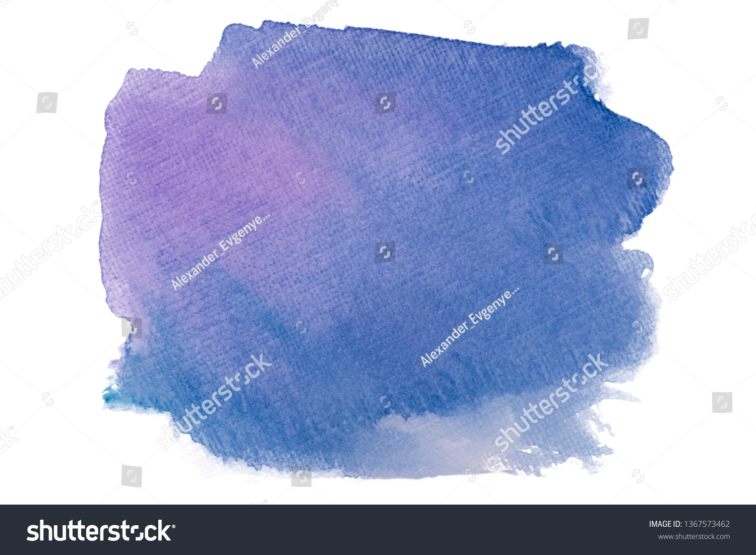 Watercolor Blue Stain On White Background Stock Illustration 1367573462 ...