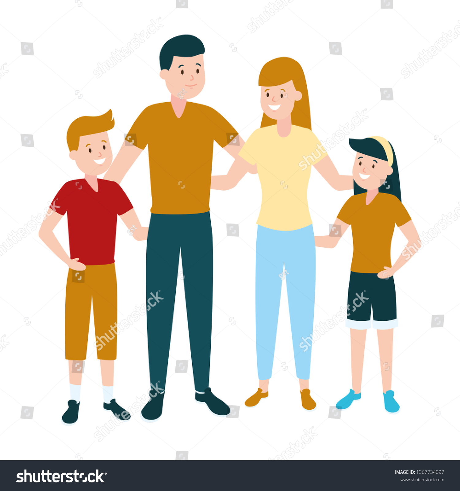 Parent Son Daughter Stock Vector (Royalty Free) 1367734097 | Shutterstock