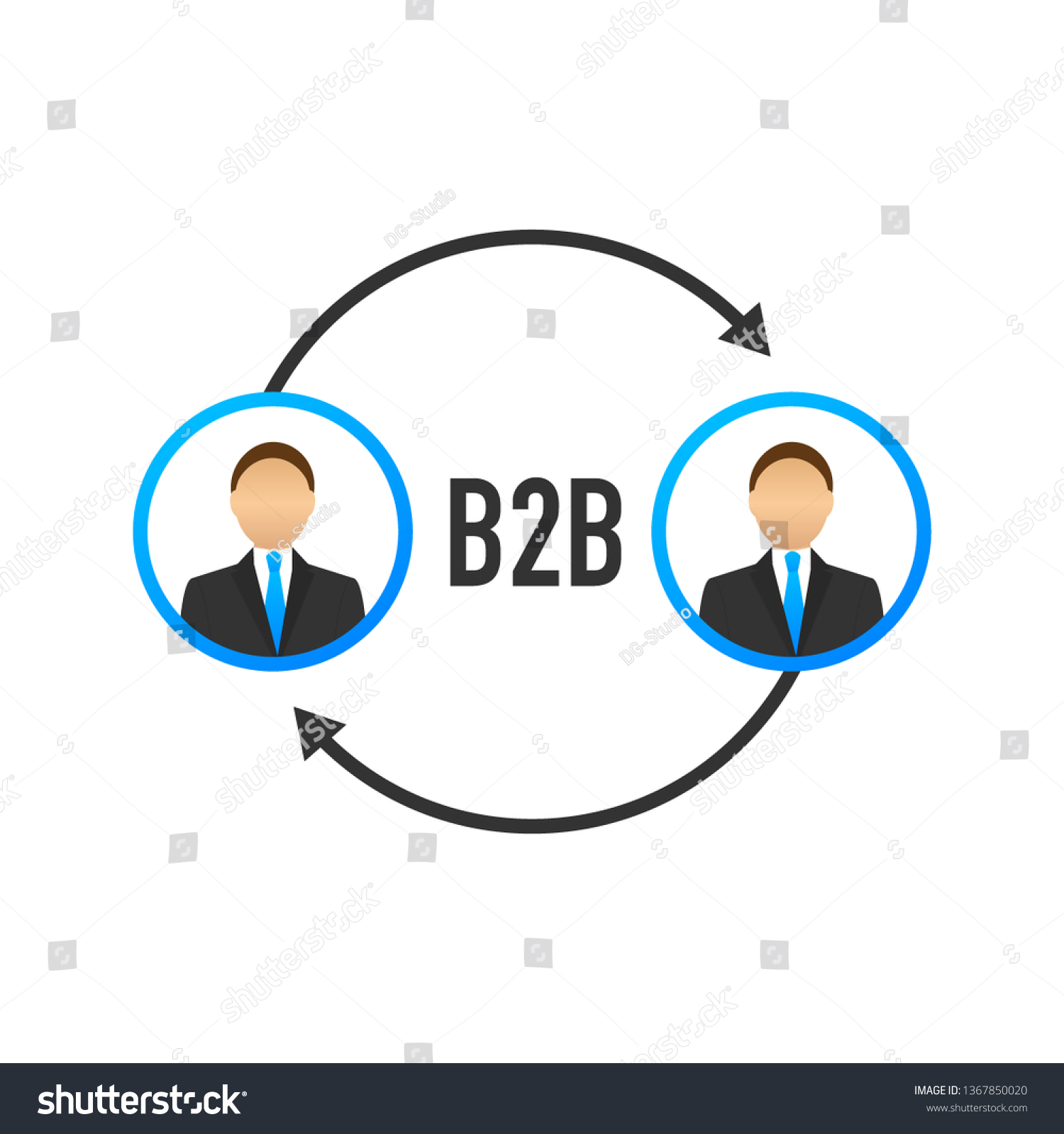 B2b Sales Person Selling Products Businesstobusiness Stock Vector ...