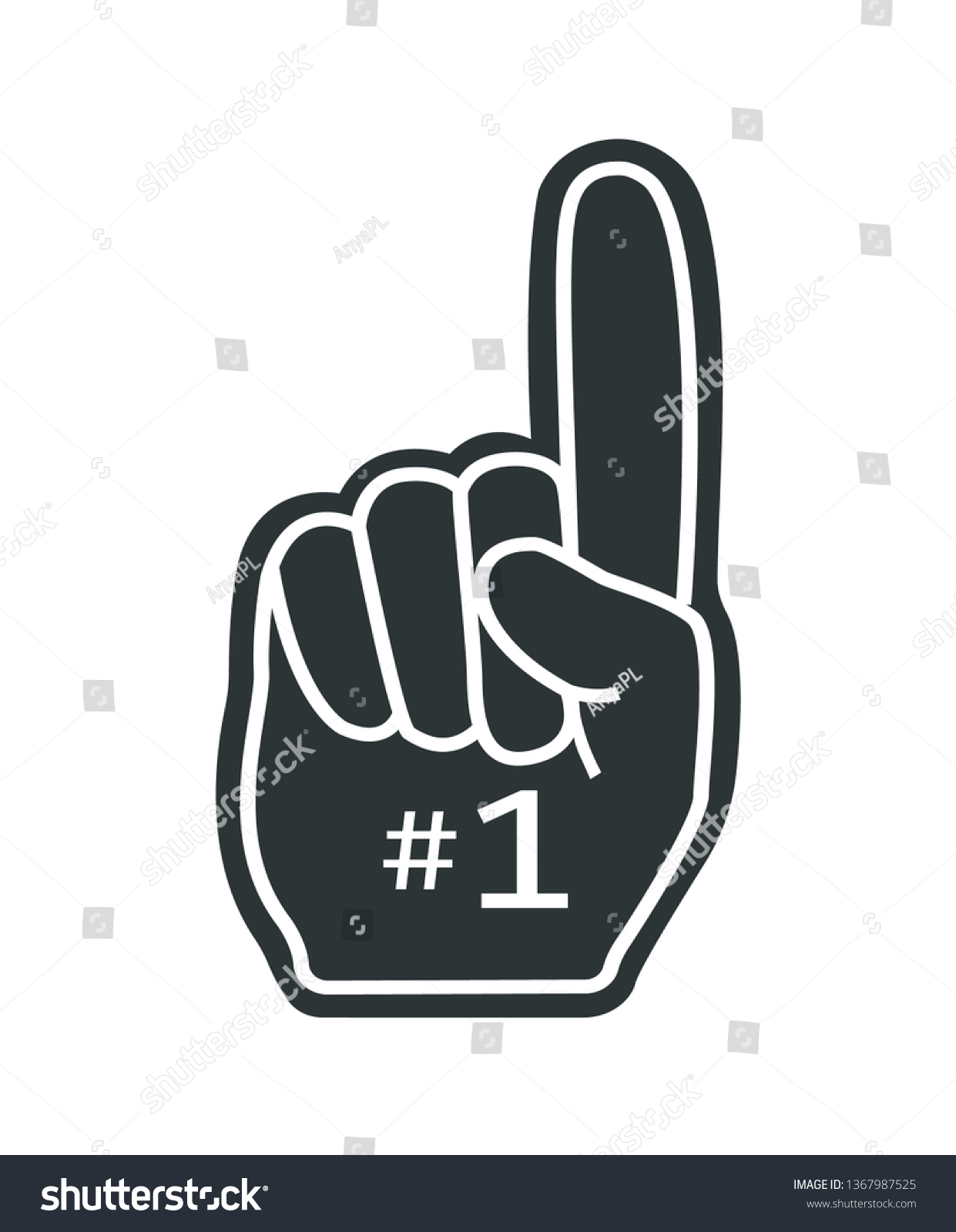 Foam Fingers Fan Fan Best Team Stock Vector (Royalty Free) 1367987525 ...