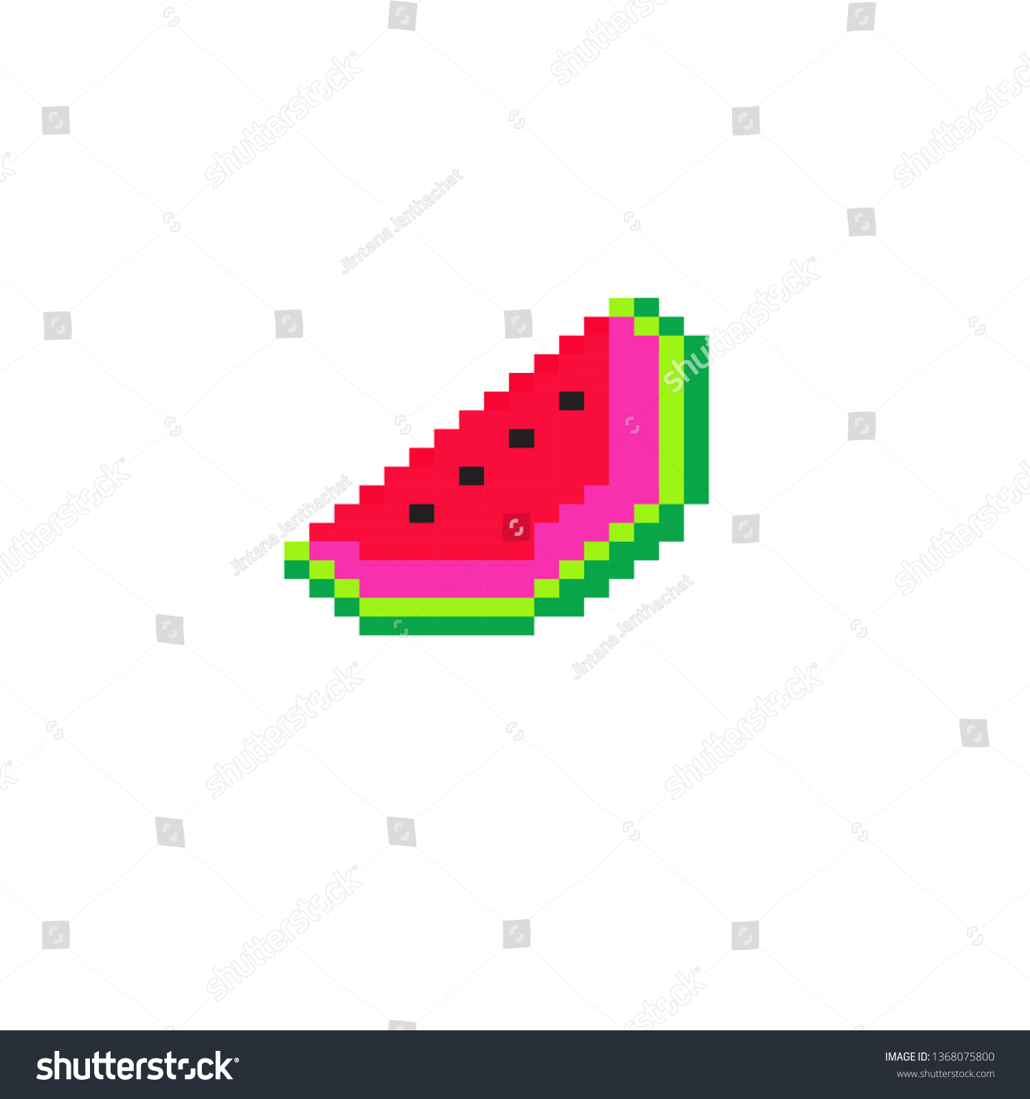 Pixel Art Watermelon Stock Vector (Royalty Free) 1368075800 | Shutterstock